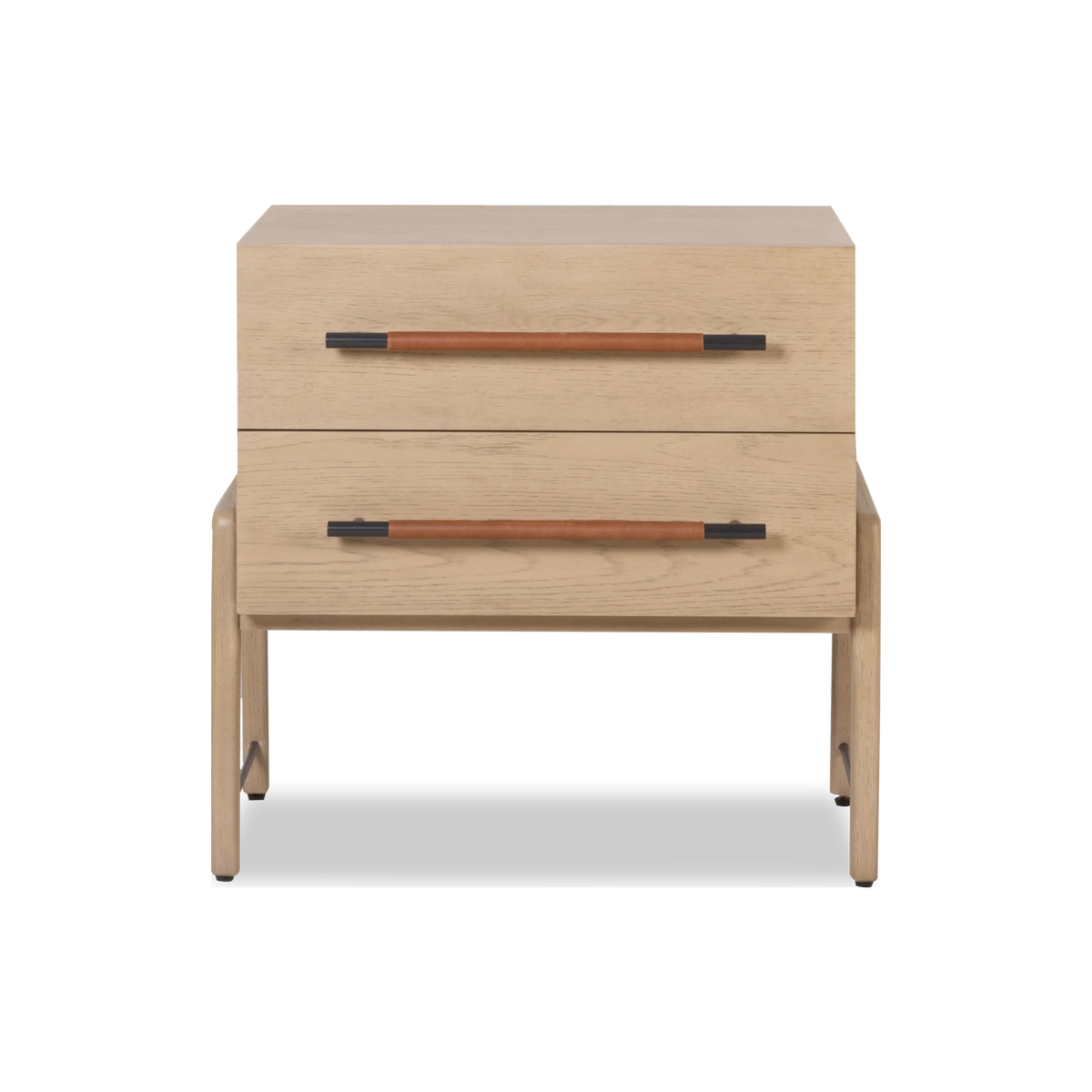 Crafted in a light-finished oak, the Buckley Nightstand boasts a clean mid-century modern inspired silhouette.