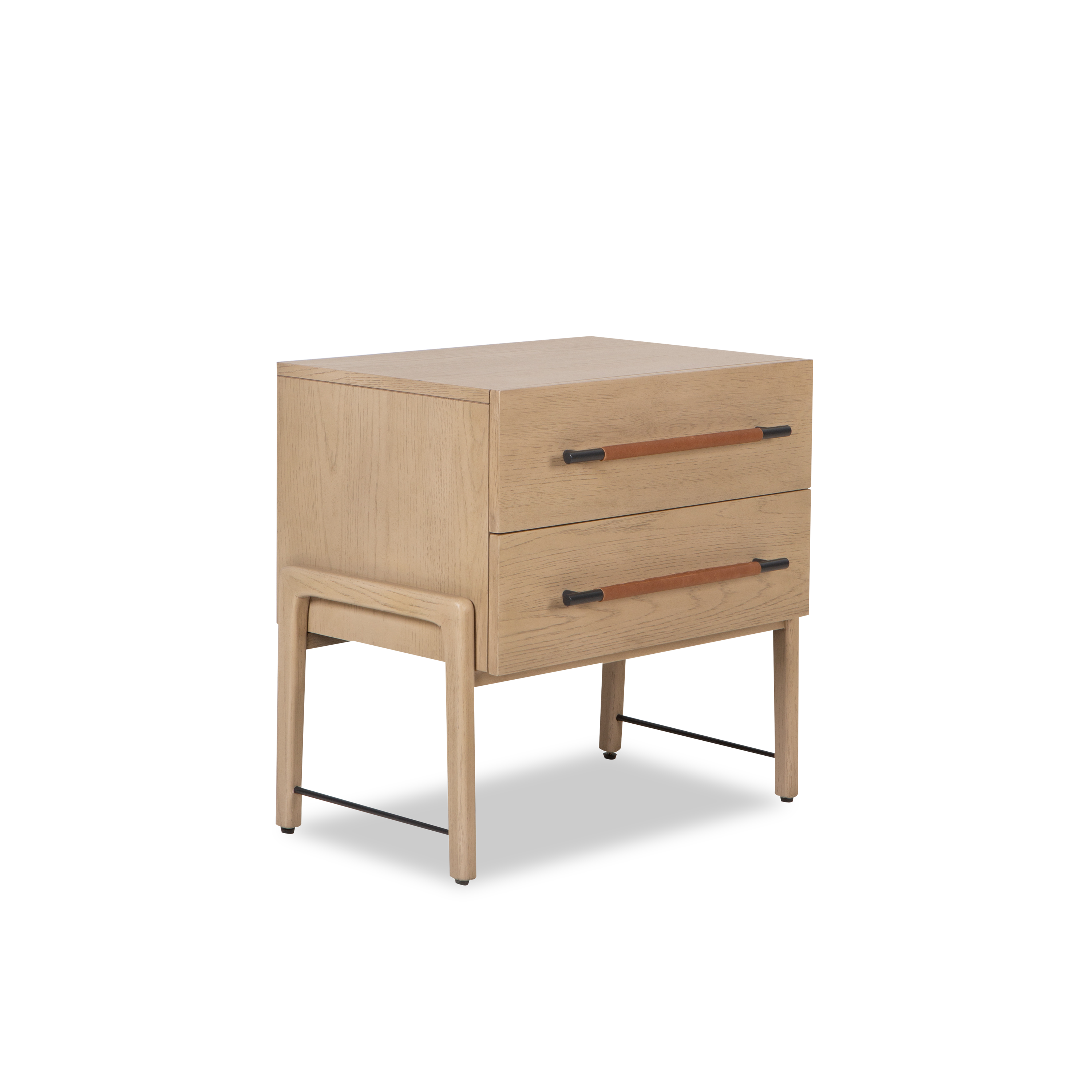Crafted in a light-finished oak, the Buckley Nightstand boasts a clean mid-century modern inspired silhouette.