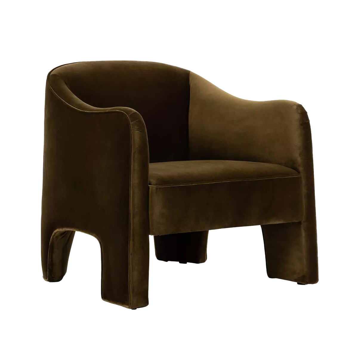 With eye-catching side cut outs, the Rhett Lounge Chair offers a soft minimalist look.