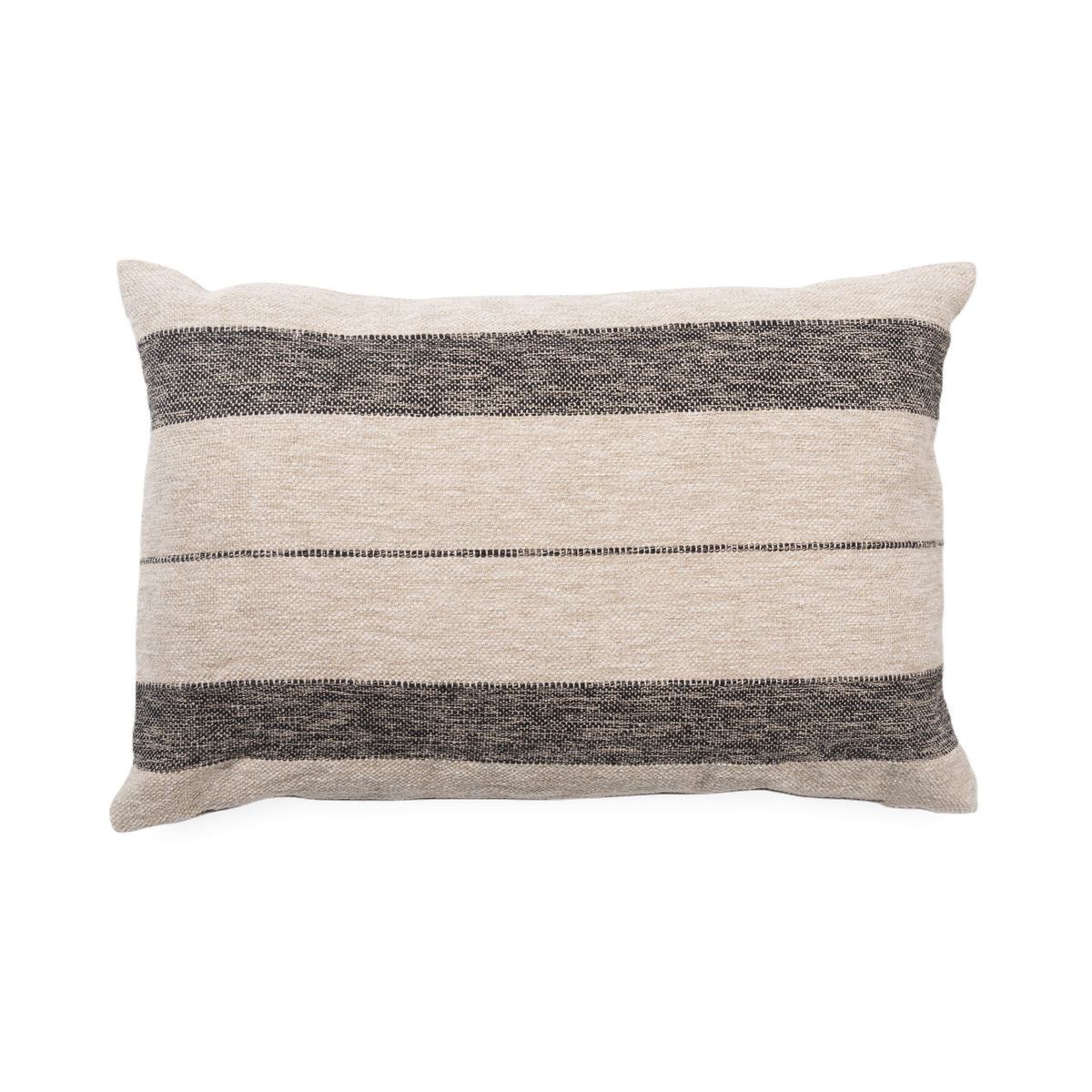 With a timeless natural look, the Border Linen Pillow elevates casual lounging.
