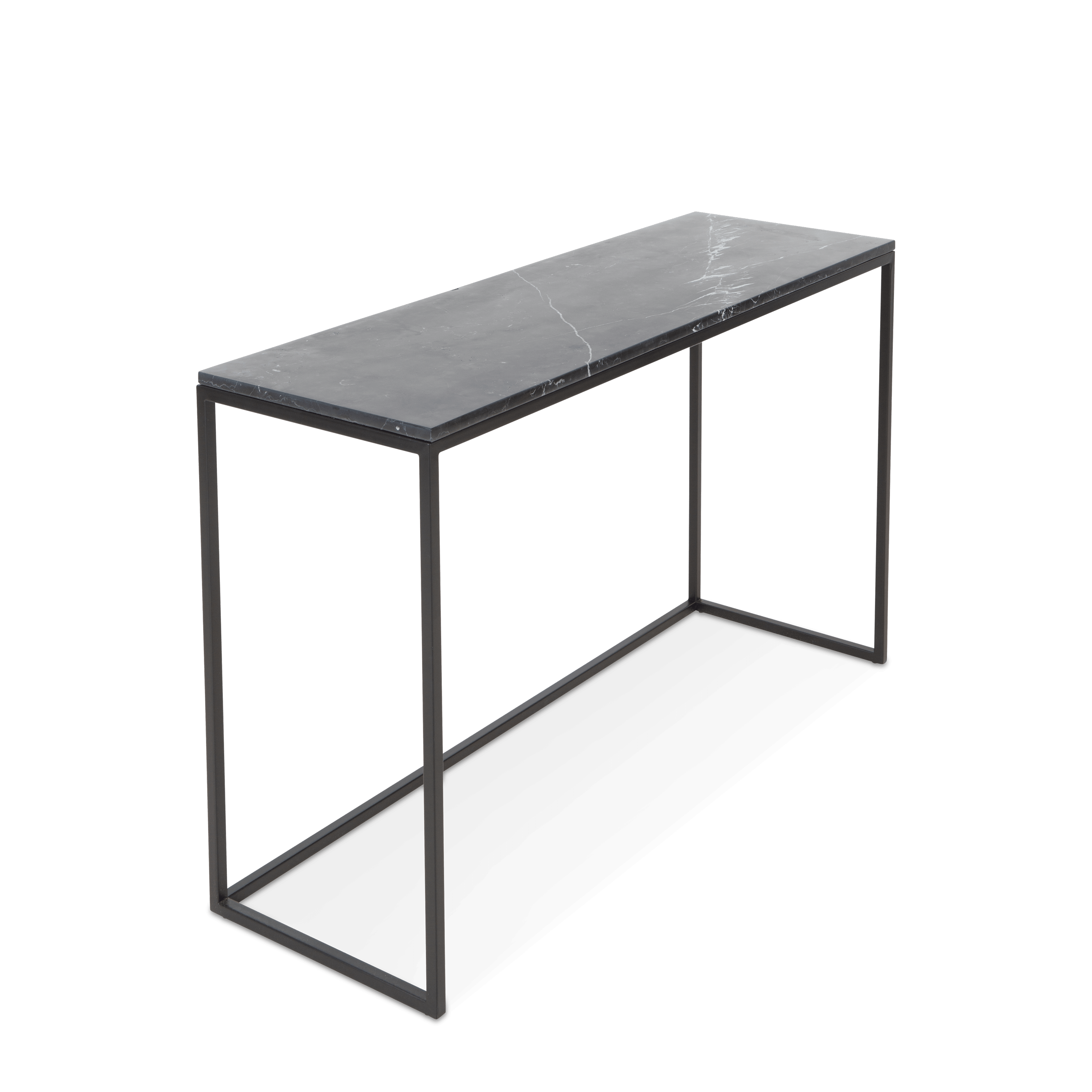 The timeless elegance of black marble makes this console table a statement piece.