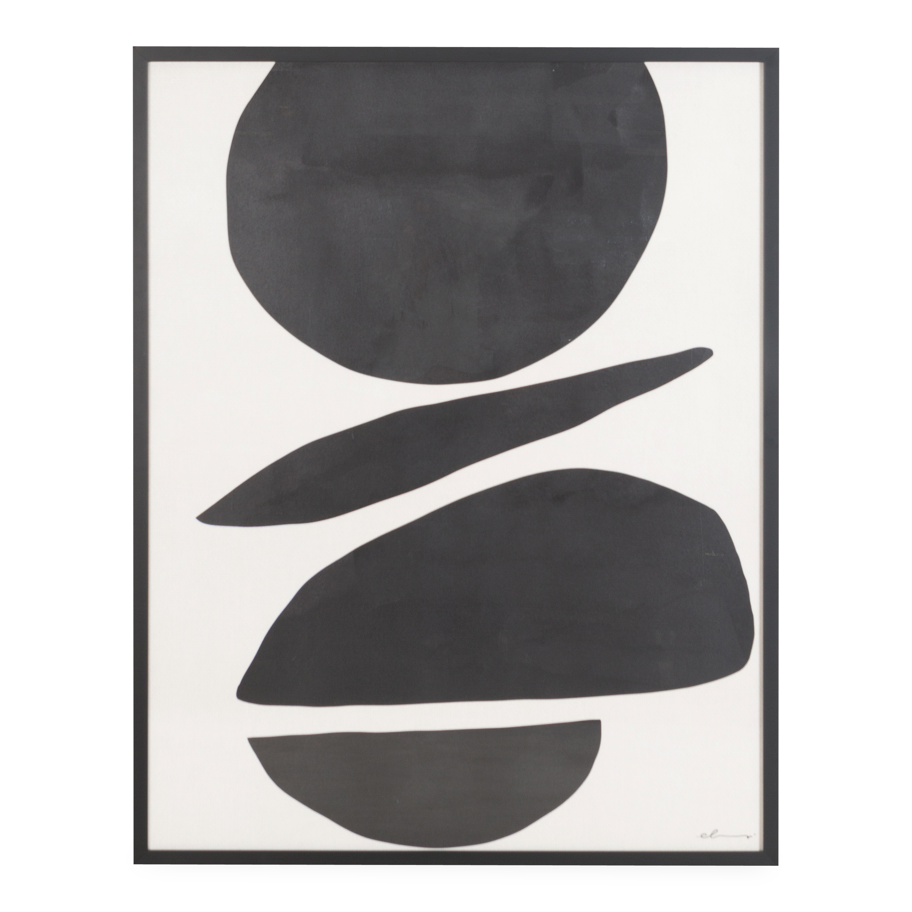 Effortlessly intriguing, this artwork uses abstract forms and a minimalist, contemporary design that can elevate any living area.