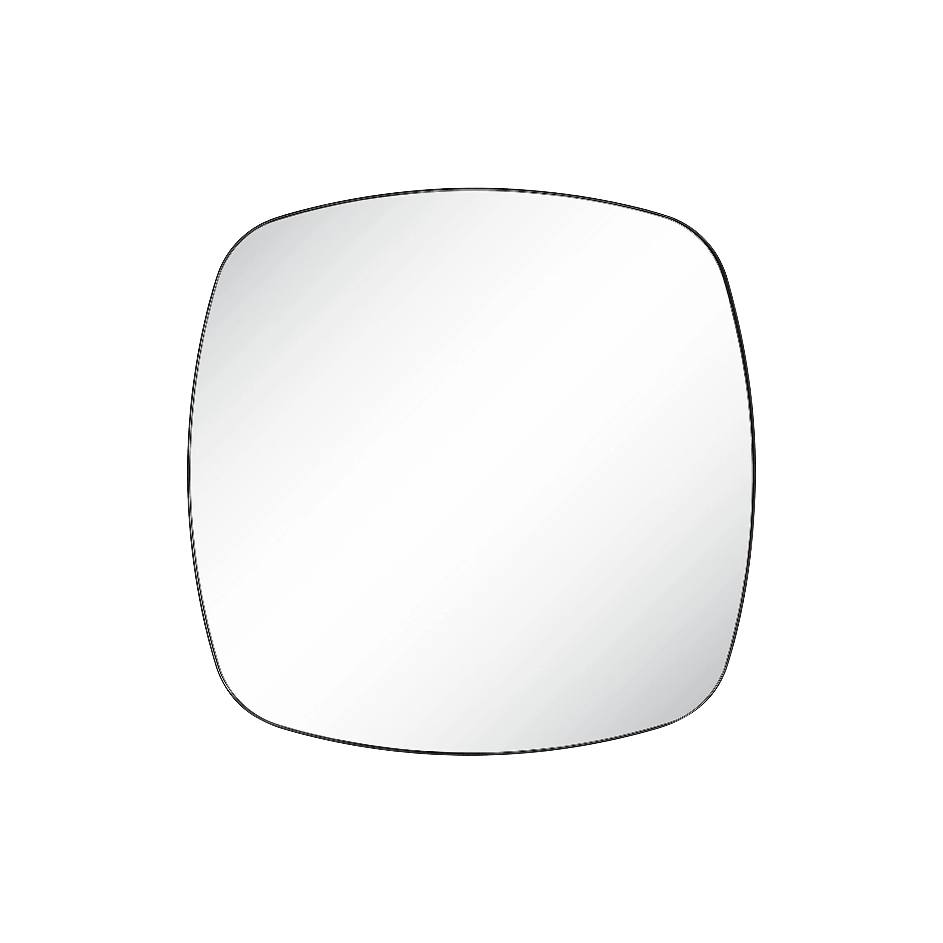 The elegant, polished mirror gets a touch of personality through uniquely rounded edges in this framed design.