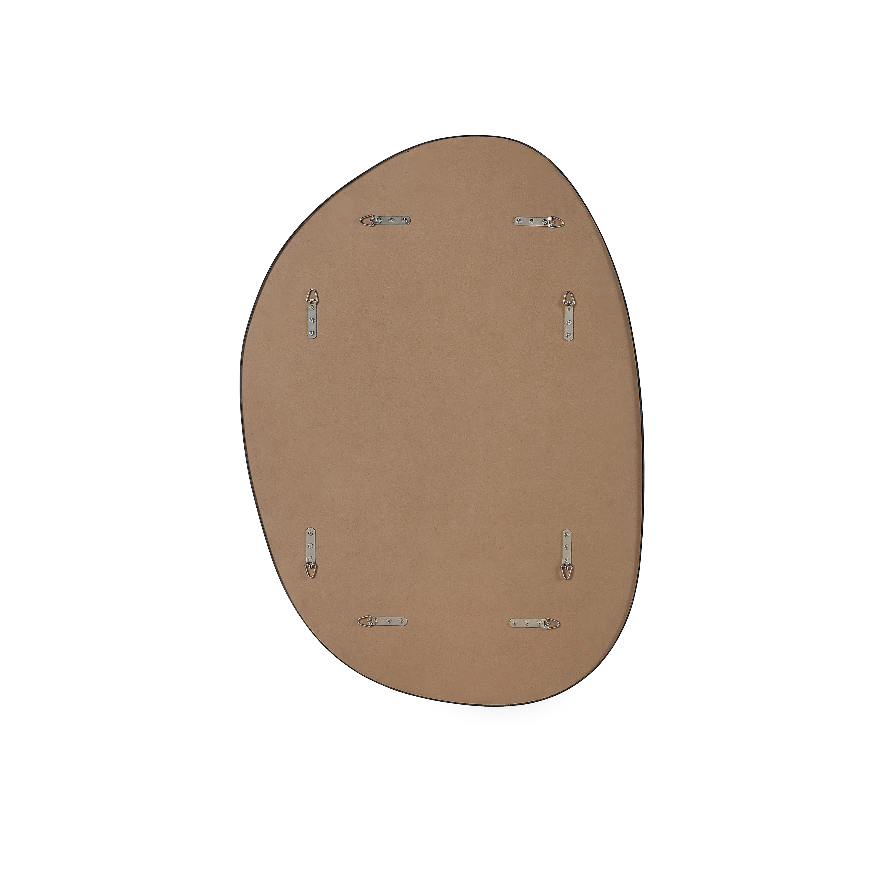 The traditional oval framed mirror gets an artistic elevation in this design.