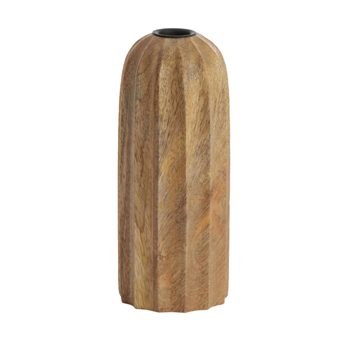 Rounded Wood Candle Holder