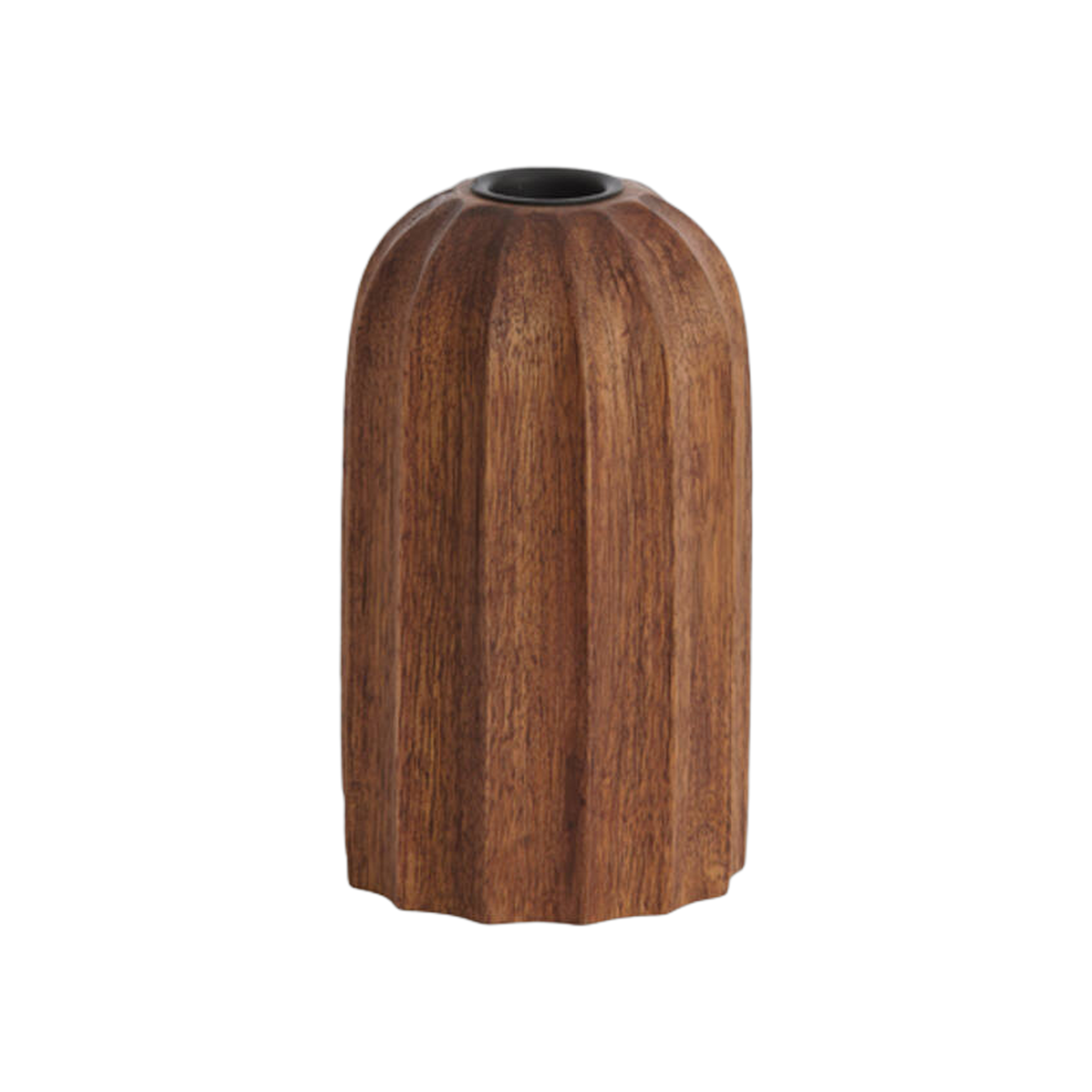 Rounded Wood Candle Holder