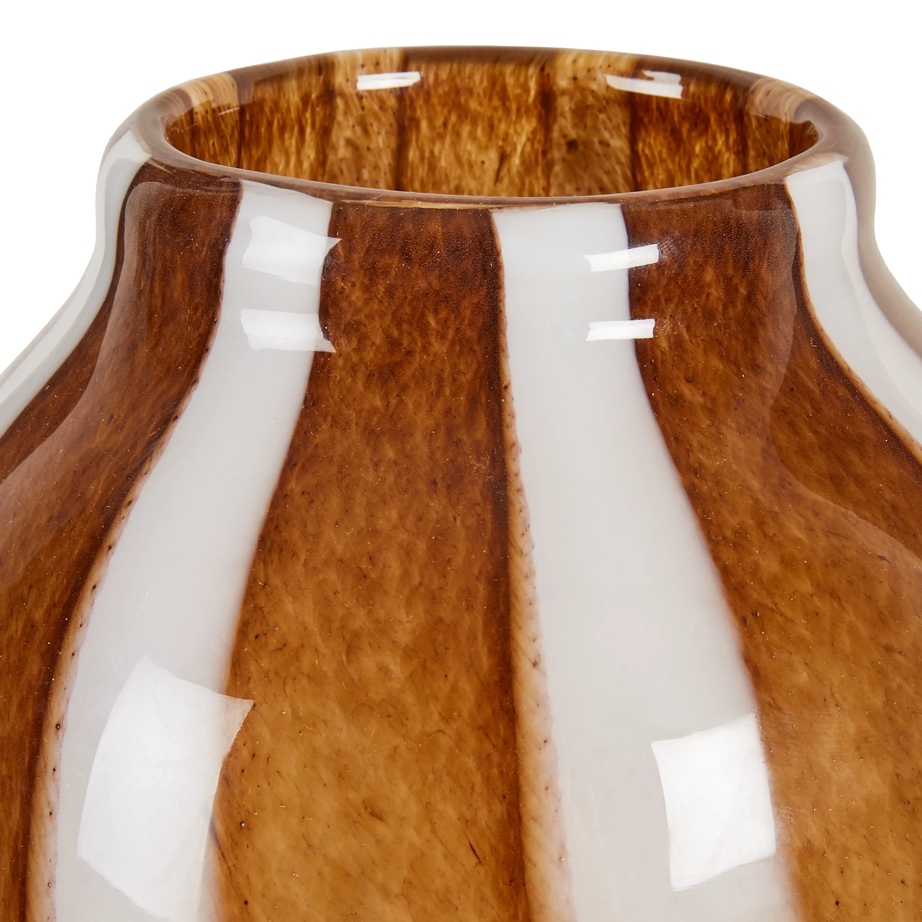 Mouthblown Striped Glass Vase