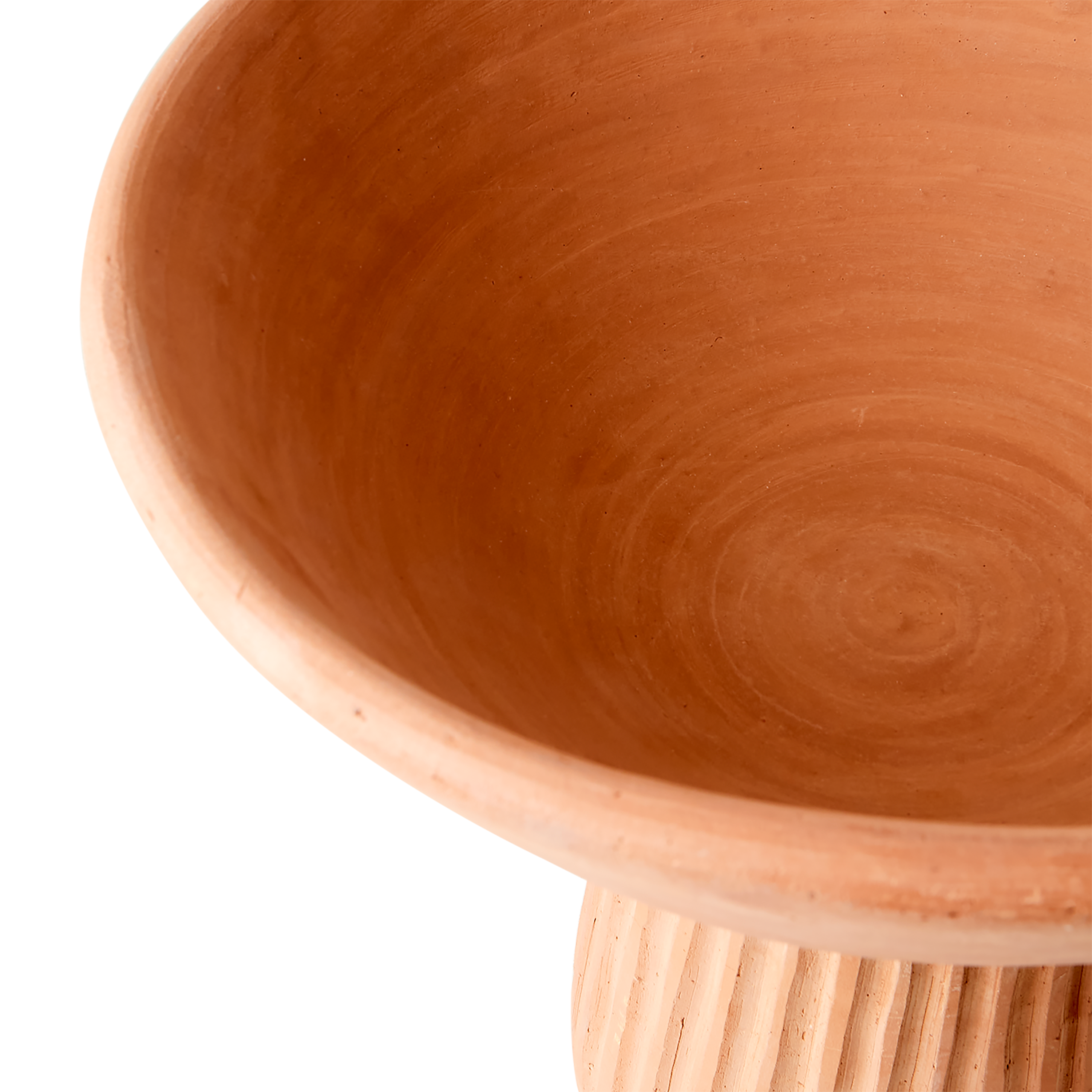 Inspired by Greek Doric-style columns, the Footed Clay Bowl has a tall channeled foot that hoists up a softly curved bowl.