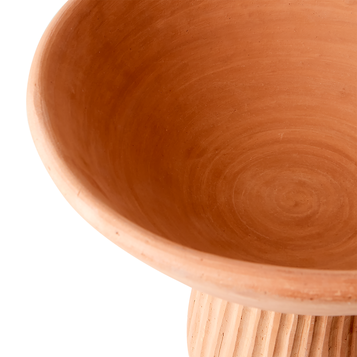 Inspired by Greek Doric-style columns, the Footed Clay Bowl has a tall channeled foot that hoists up a softly curved bowl.