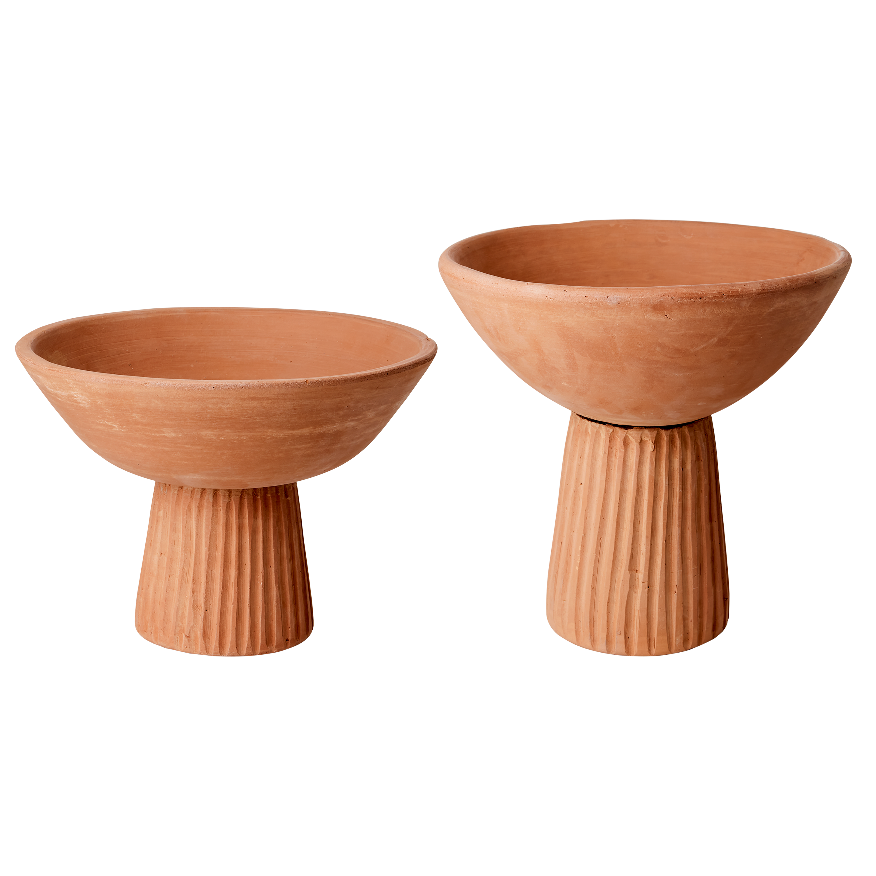 Inspired by Greek Doric-style columns, the Footed Clay Bowl has a tall channeled foot that hoists up a softly curved bowl.