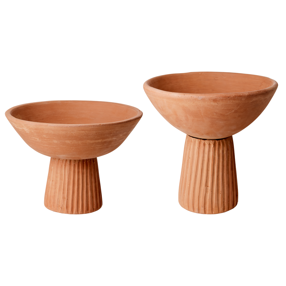 Inspired by Greek Doric-style columns, the Footed Clay Bowl has a tall channeled foot that hoists up a softly curved bowl.