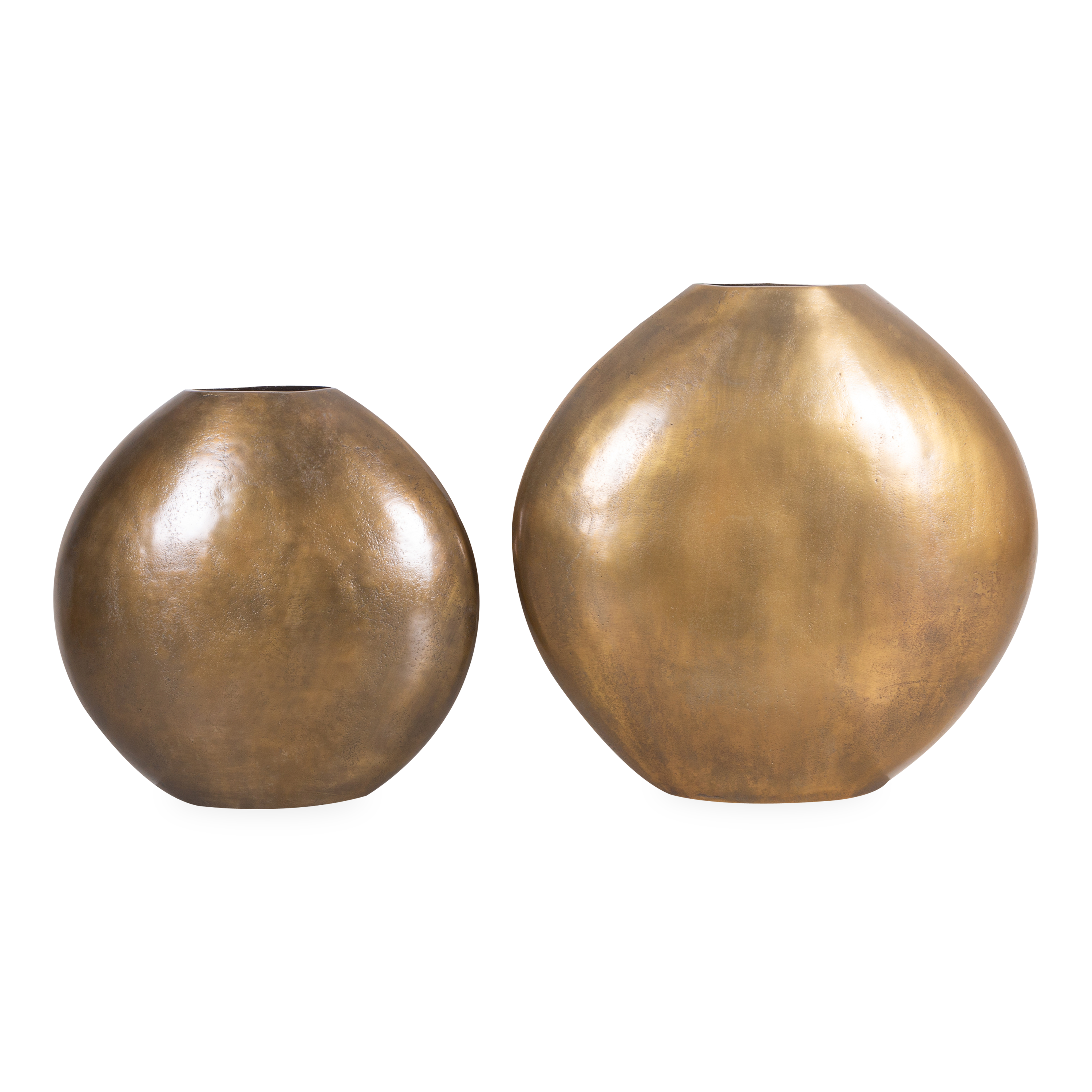 Oval Flat Metal Vase