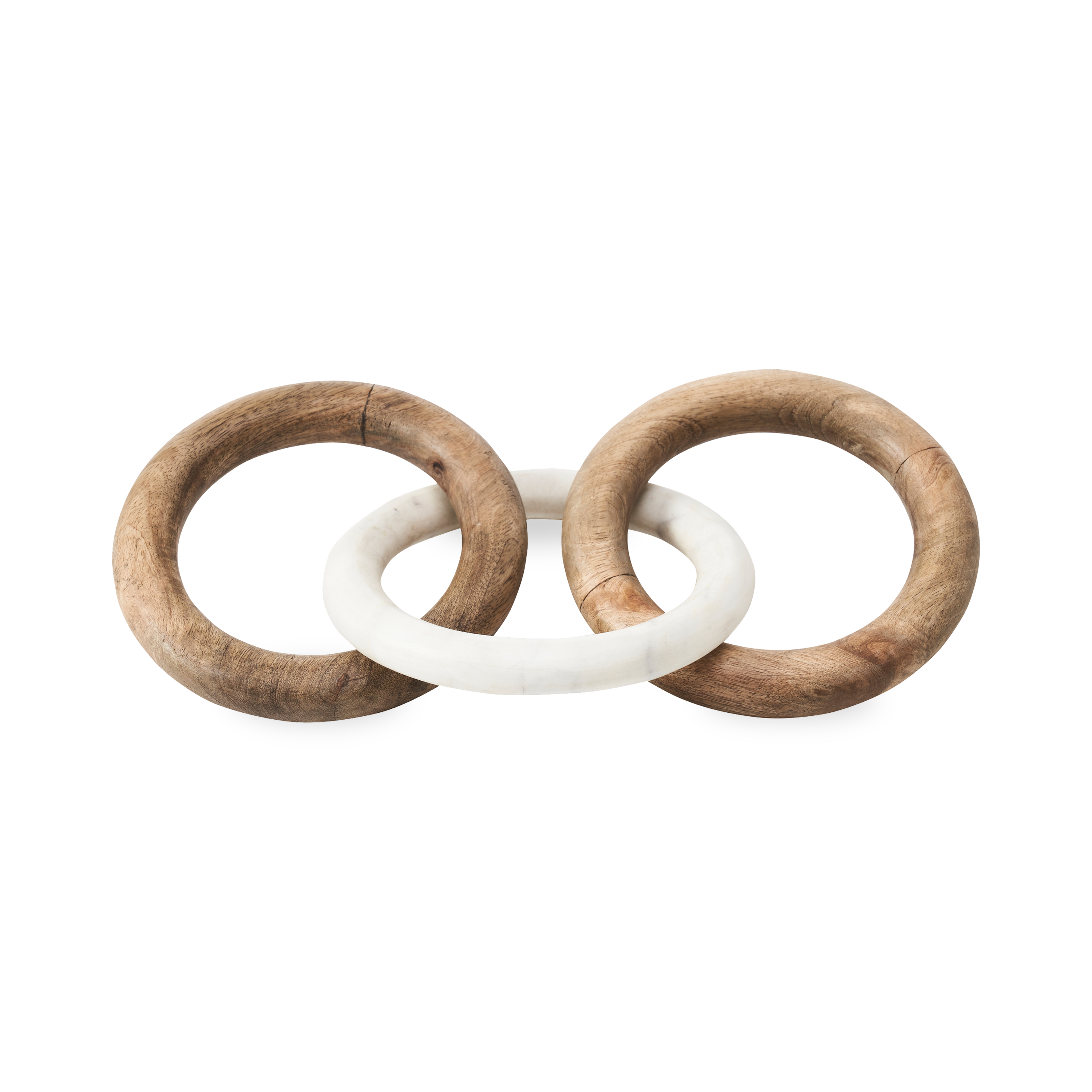 Wood and marble come together to form a uniquely elegant pairing in this decorative object.