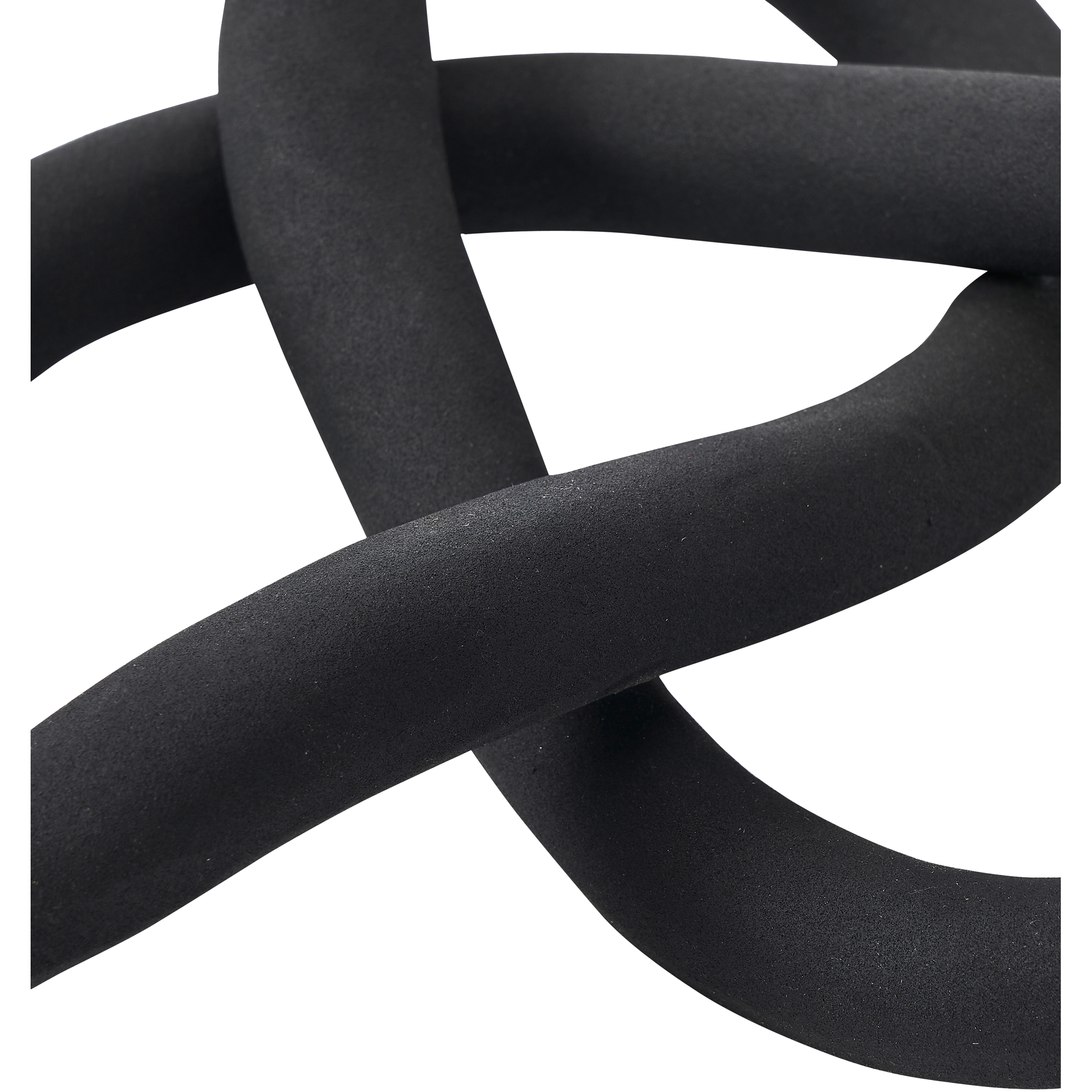 A romantic energy pours into the modern living space through this infinity knot décor accessory.