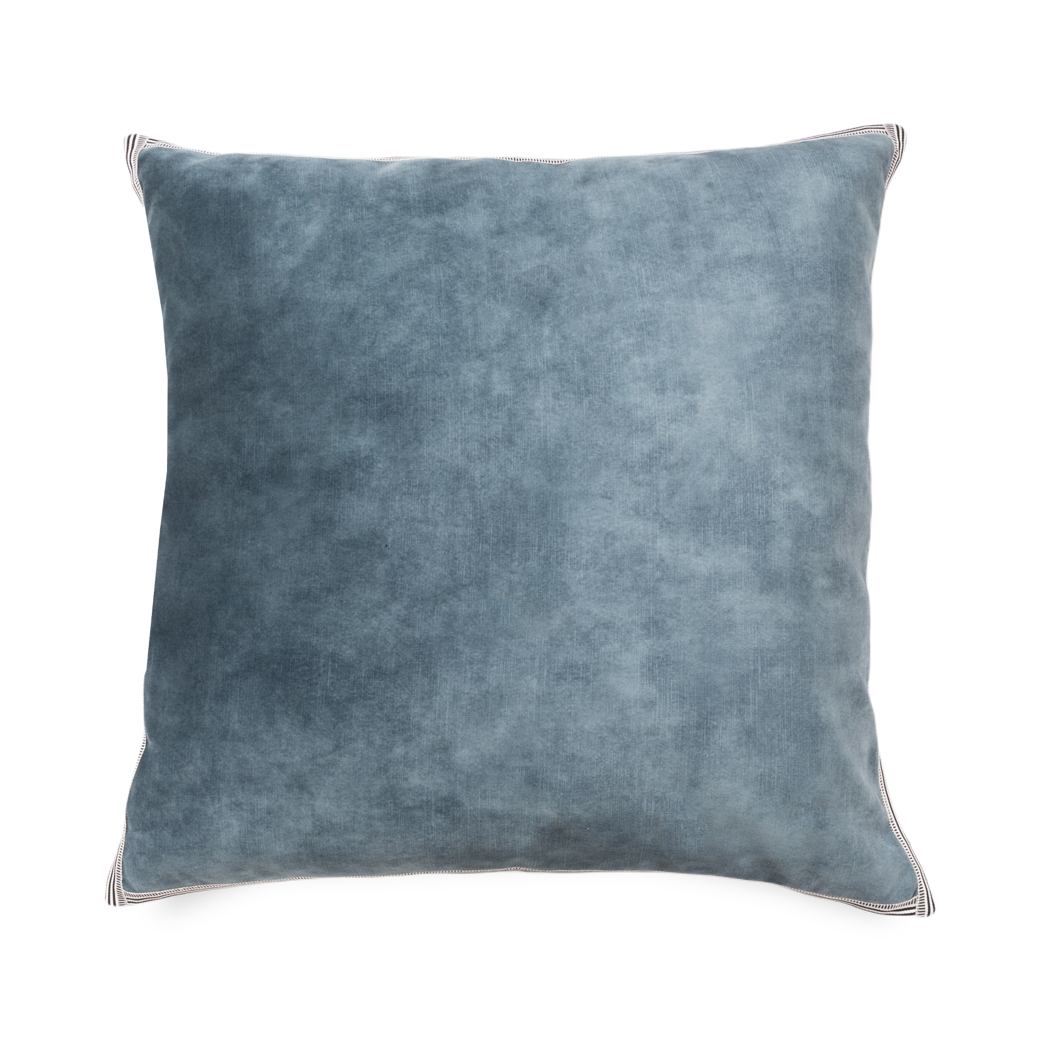 Both texturally and visually pleasing, the Vintage Velvet Pillow's fabric is slightly worn to give a vintage, aged leather look then given an intense celadon blue tone.