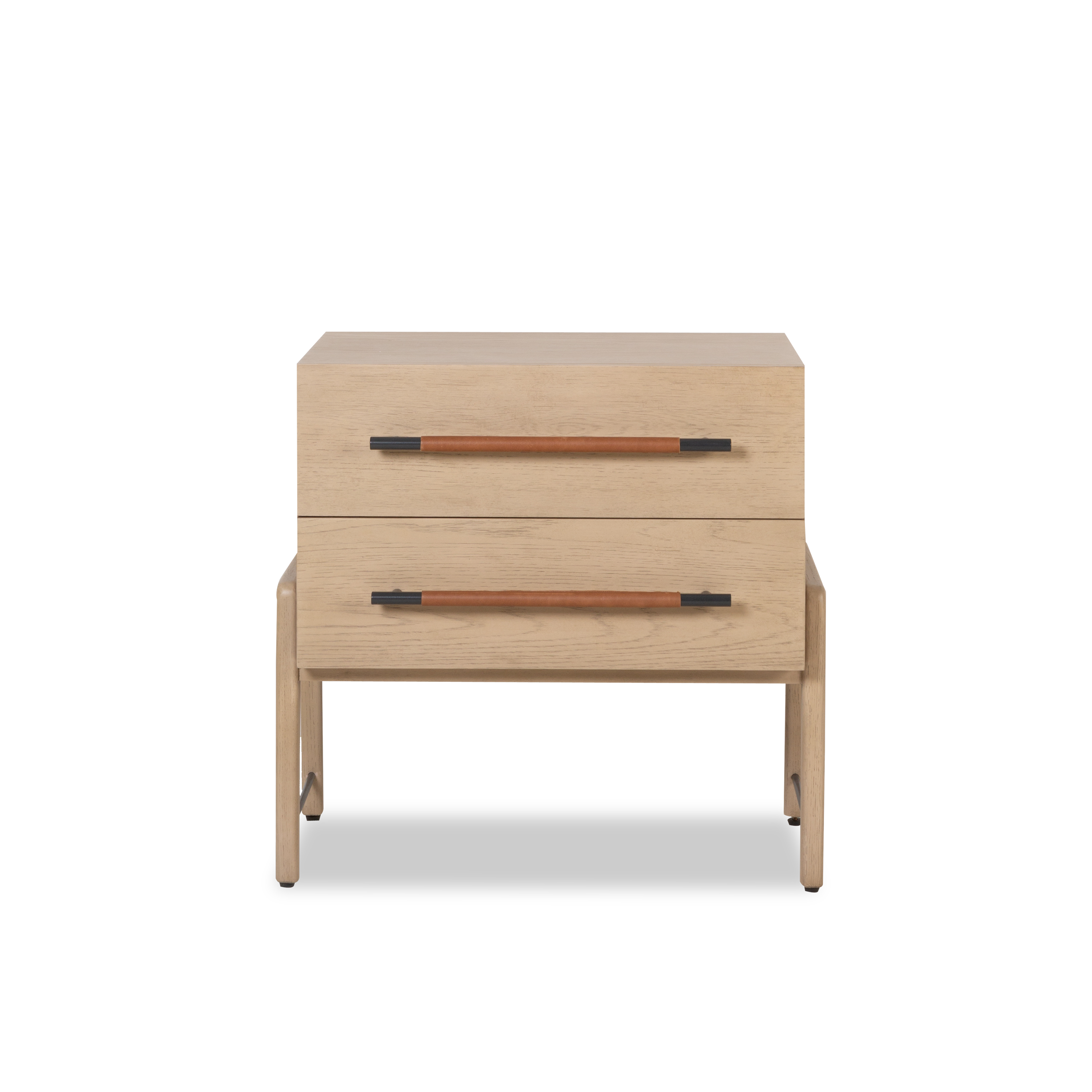Crafted in a light-finished oak, the Buckley Nightstand boasts a clean mid-century modern inspired silhouette.