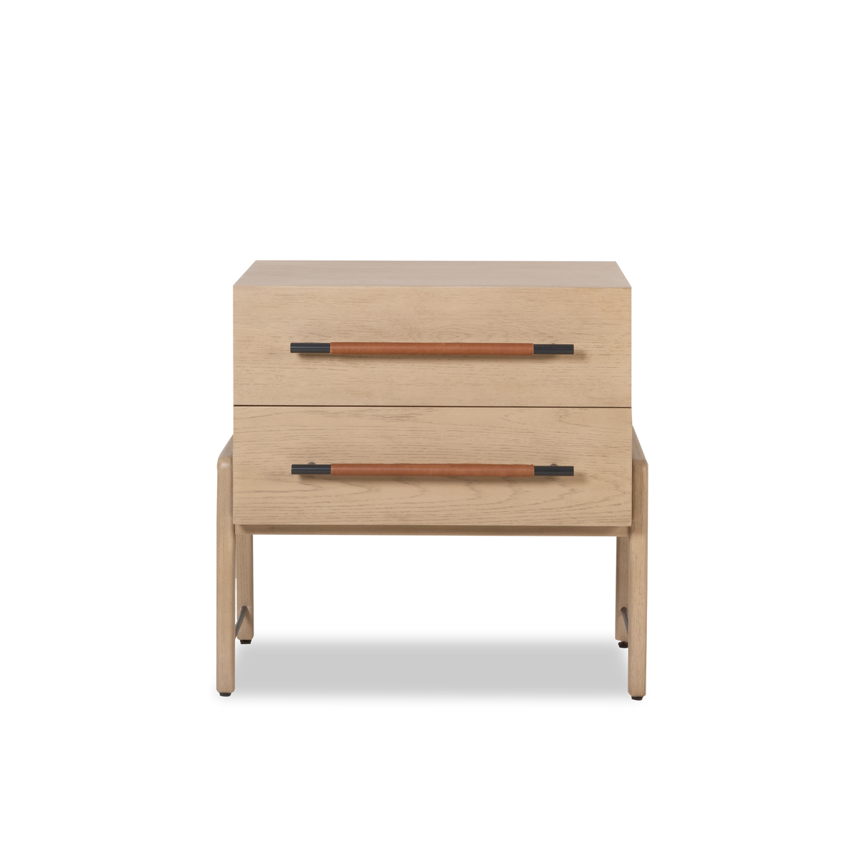 Crafted in a light-finished oak, the Buckley Nightstand boasts a clean mid-century modern inspired silhouette.
