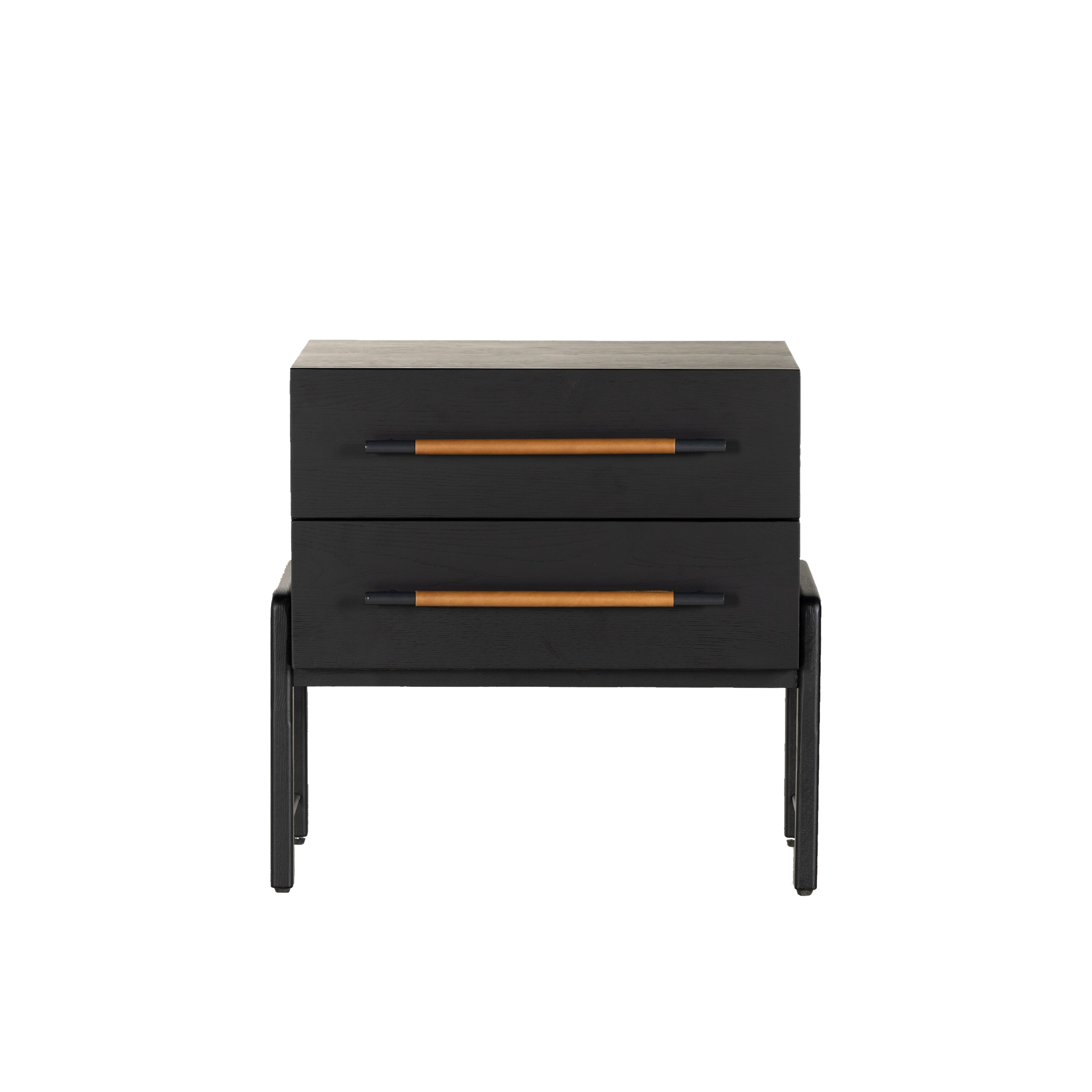 Crafted in a dark ebony-finished oak, the Buckley Nightstand boasts a clean mid-century modern inspired silhouette.