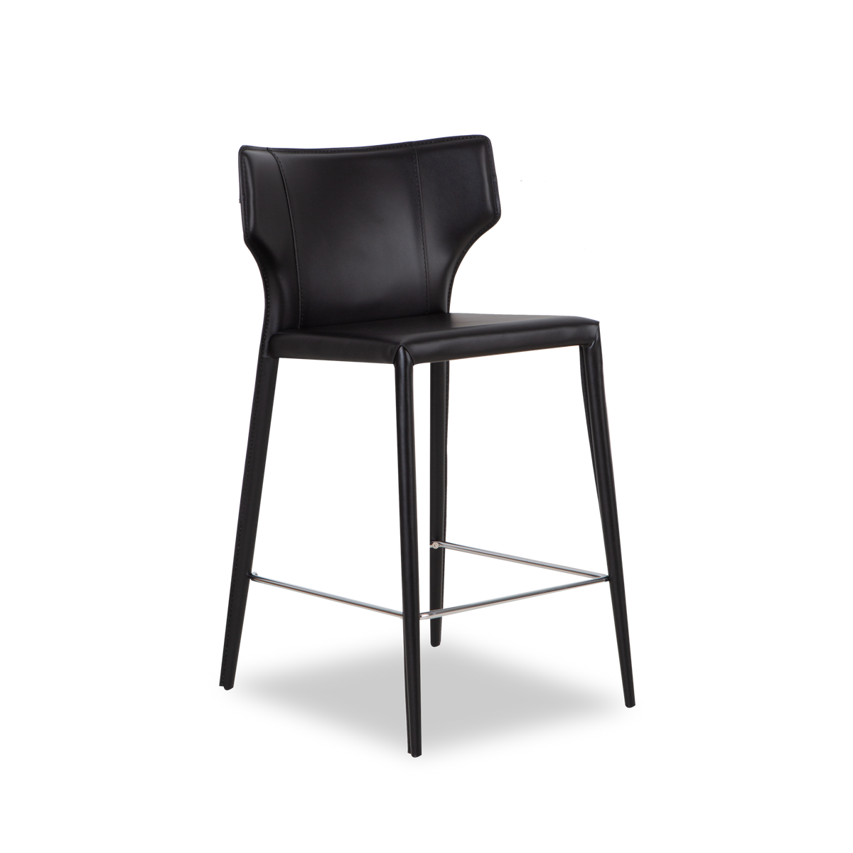 Combining soft curves with sharp angles, the Barnes Counter Stool presents a streamlined design.