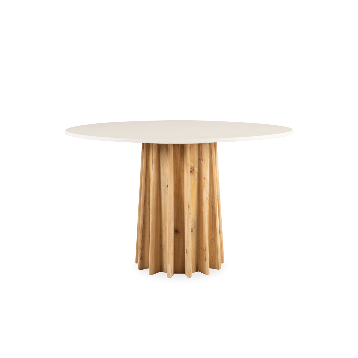 Crafted with concrete and reclaimed pine, the Polson Dining Table is simple yet sophisticated.