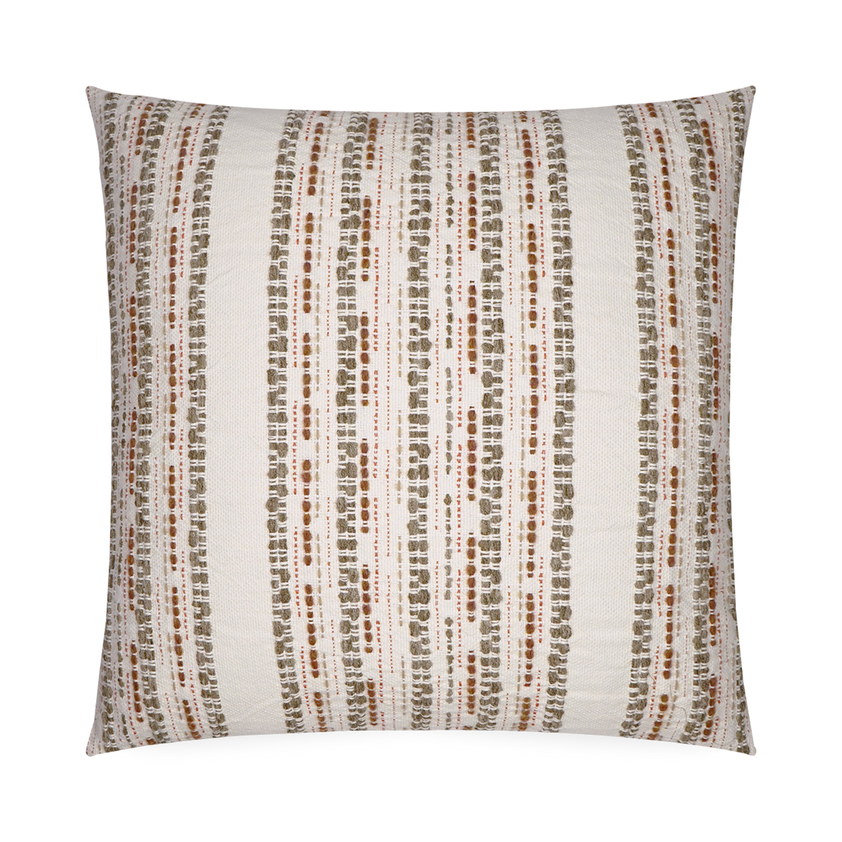 With a focus on artisan weaving with sustainable repurposed fabrics, the Adira Pillow is carefully handcrafted and expresses itself with a contrasting thick boucle weave along with