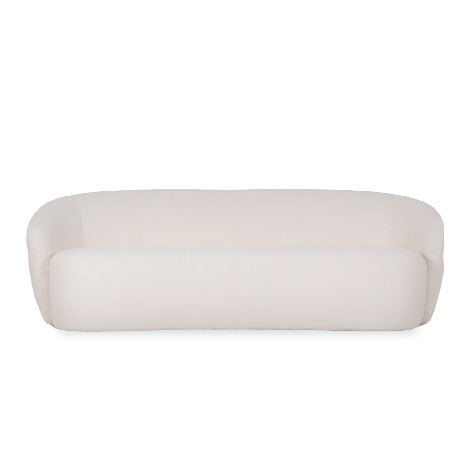 With its curved back and solid base%2C the Tribeca Sofa is a fresh and modern take on the classic barrel back sofa.