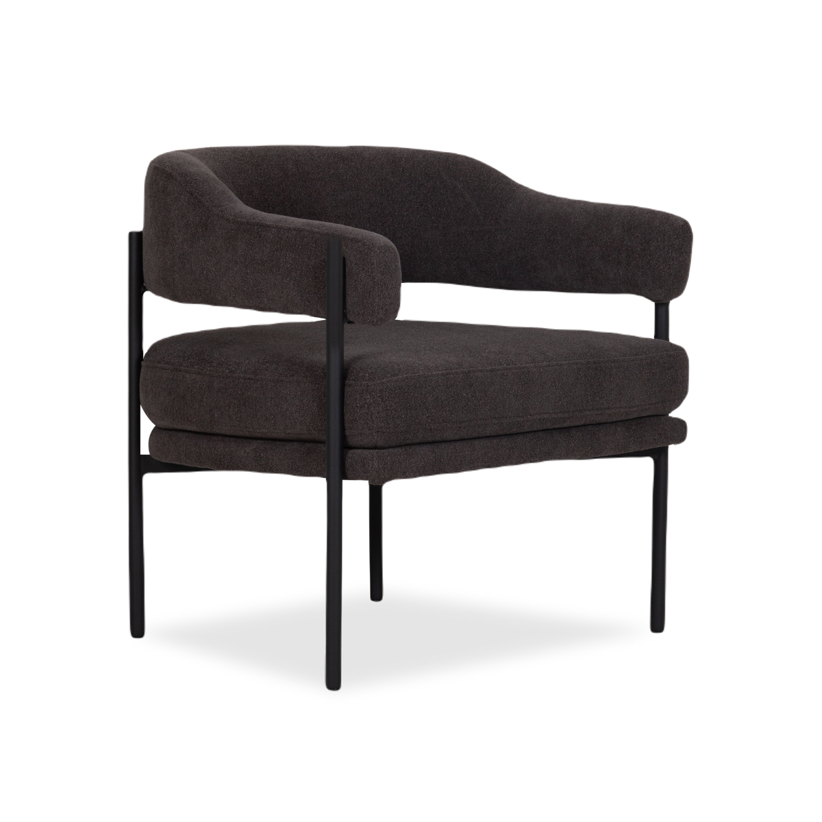Balancing modern and traditional elements, the Miles Lounge Chair takes an architectural approach.