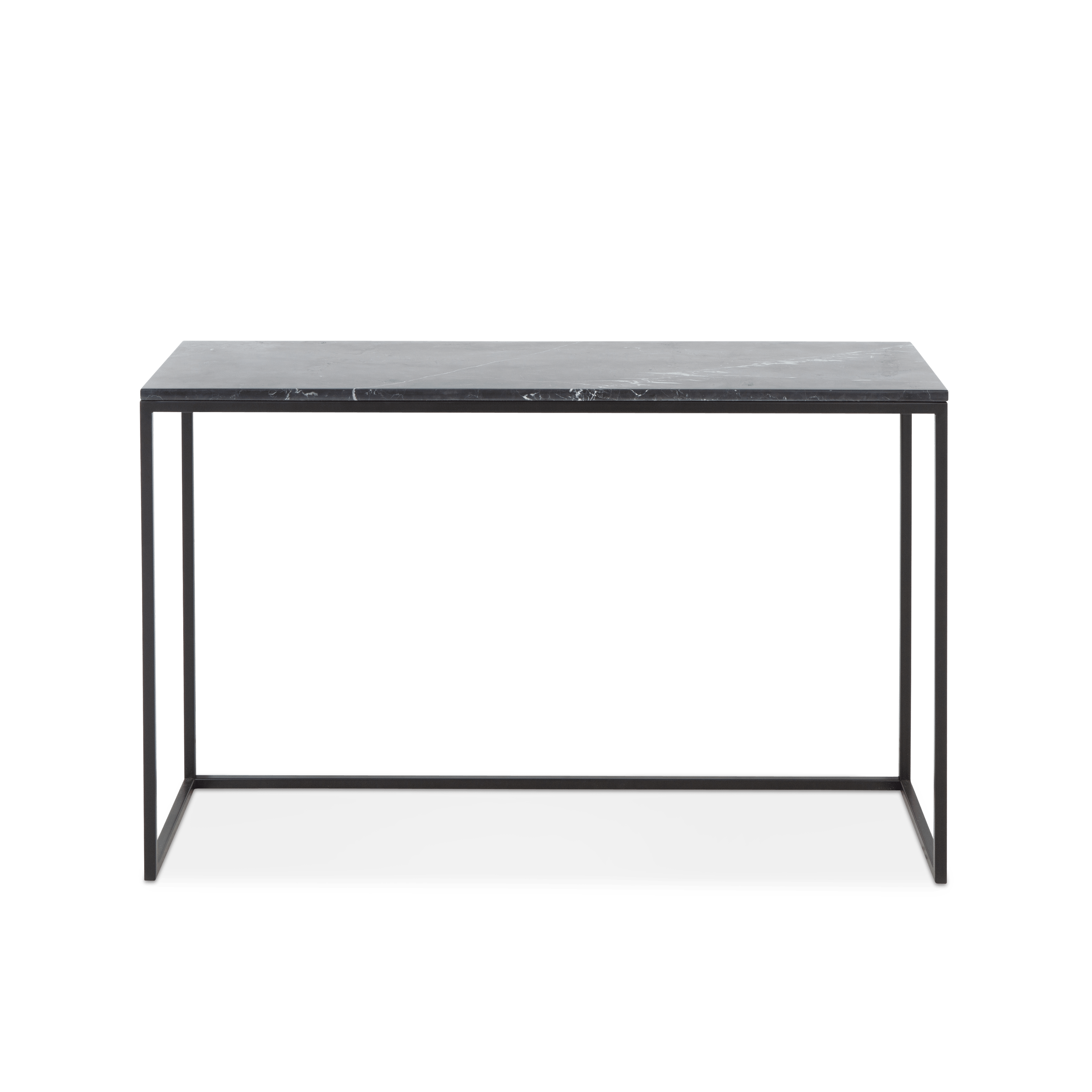 The timeless elegance of black marble makes this console table a statement piece.