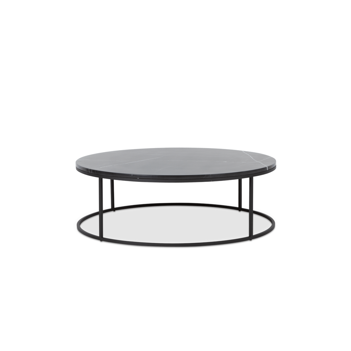 The timeless elegance of black marble makes this coffee table a statement piece.
