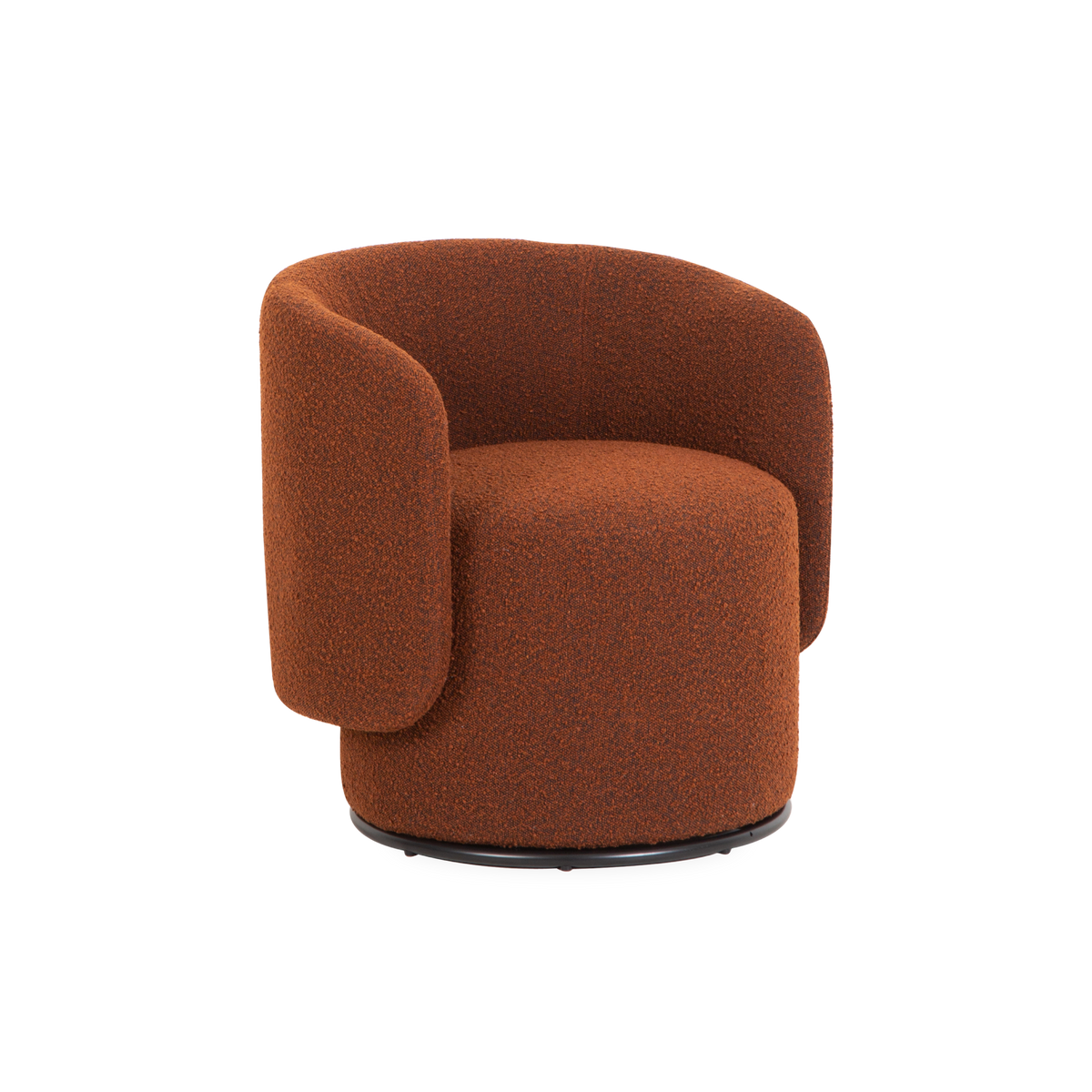 Composed of slim modern geometric proportions, the Alphie Swivel Chair packs a big punch.