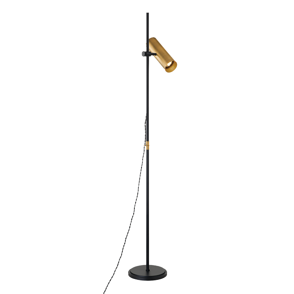 The Quinn Floor Lamp brings a chic industrial vibe to mid-century modern design.