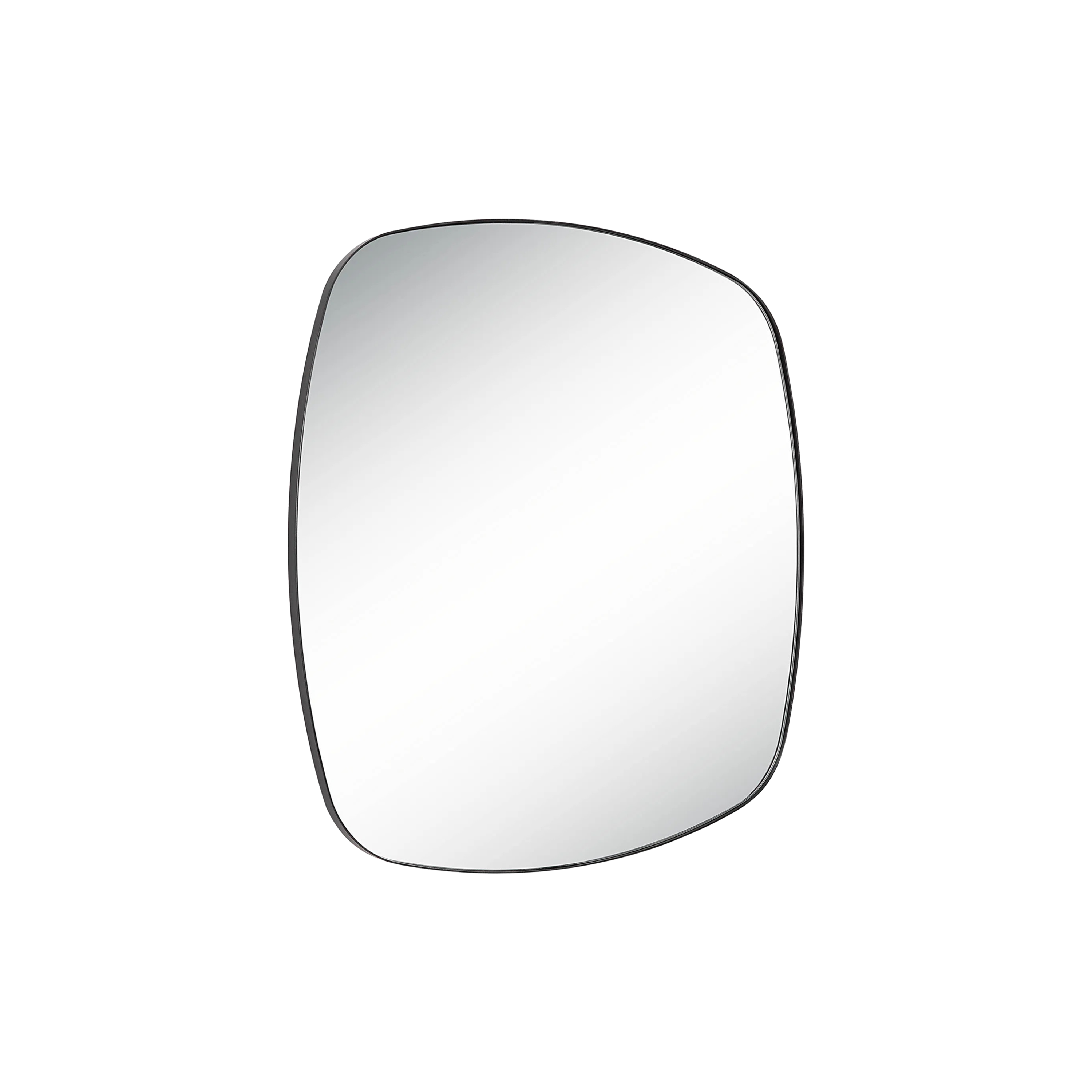 The elegant, polished mirror gets a touch of personality through uniquely rounded edges in this framed design.