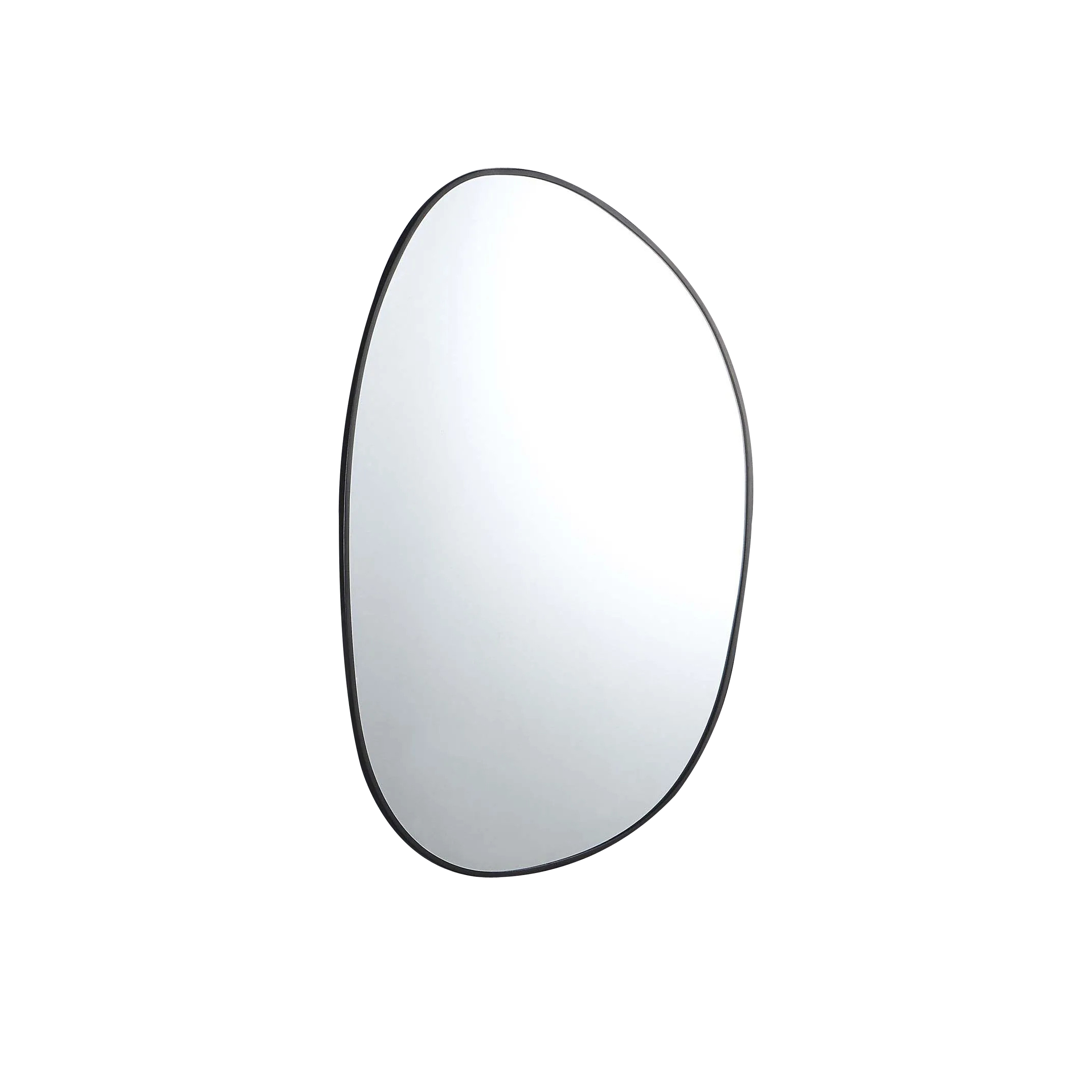 The traditional oval framed mirror gets an artistic elevation in this design.