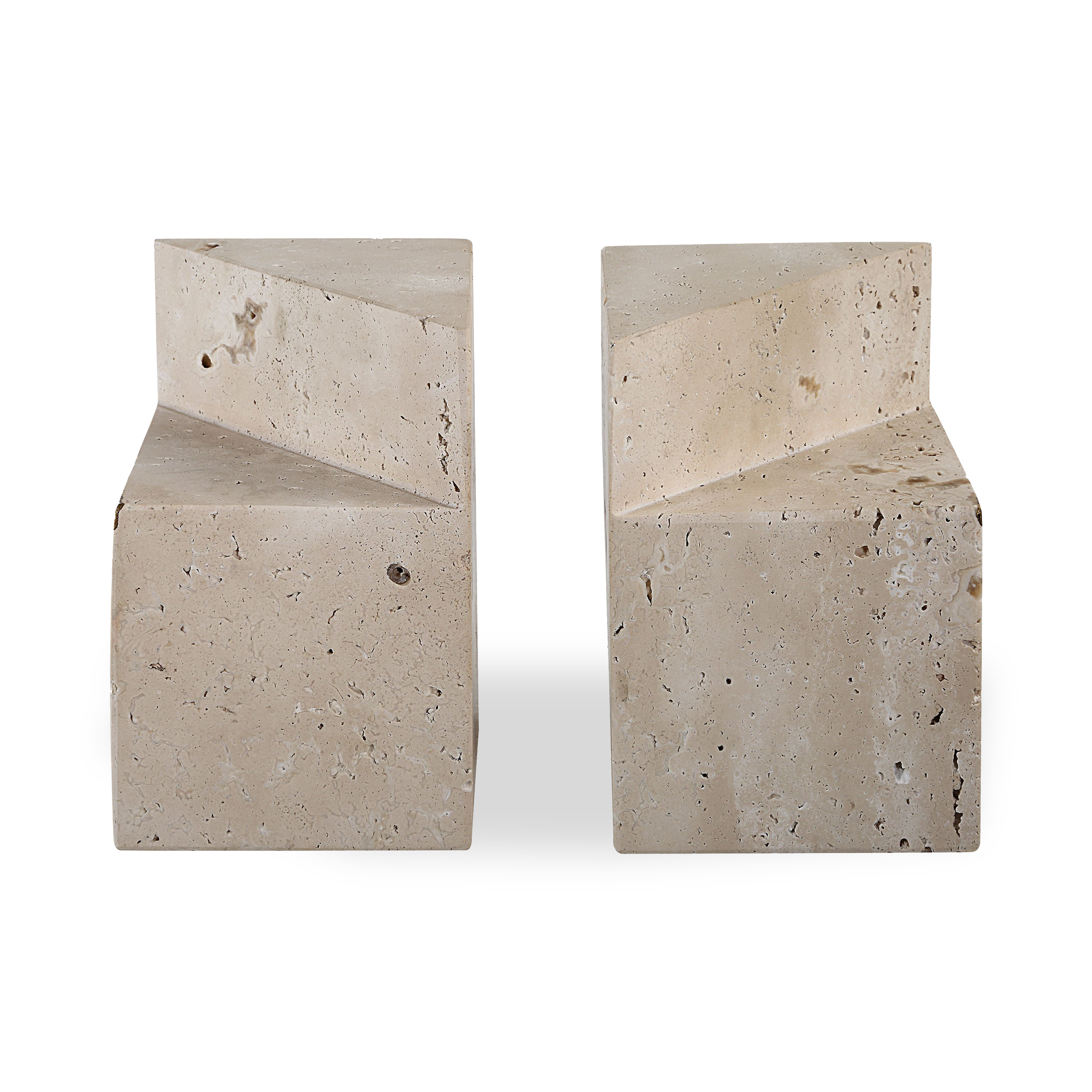 Attle Travertine Bookends