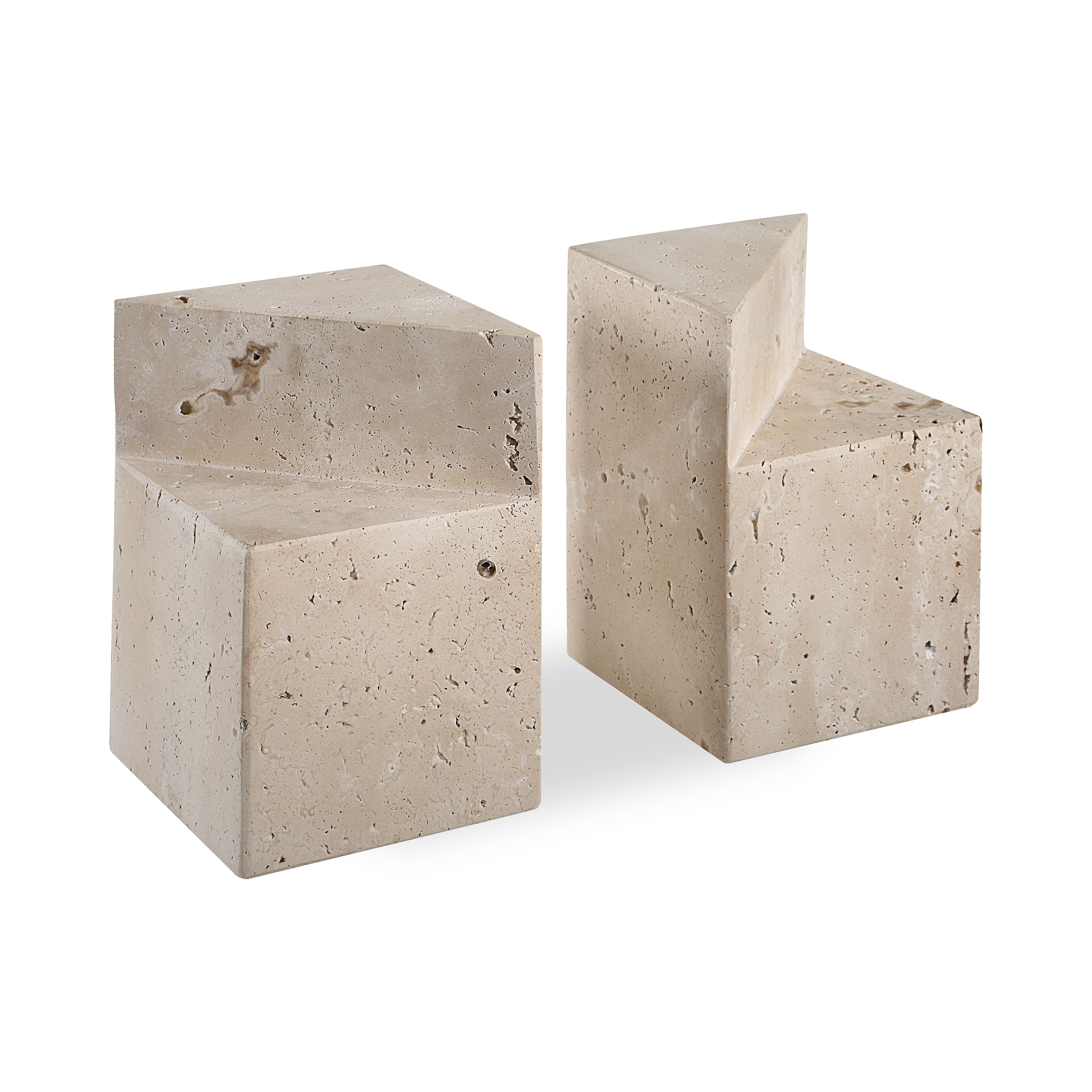 Attle Travertine Bookends