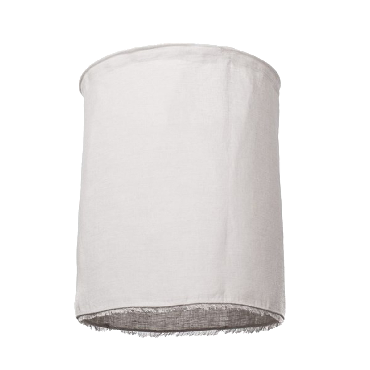 The Linen Drum Shade is made of 100% linen.