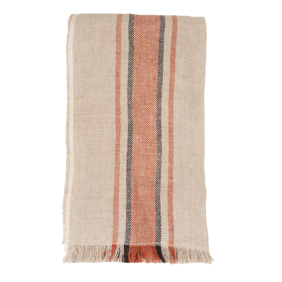 Introduce organic warmth into your space with the Linen Stripe Throw.