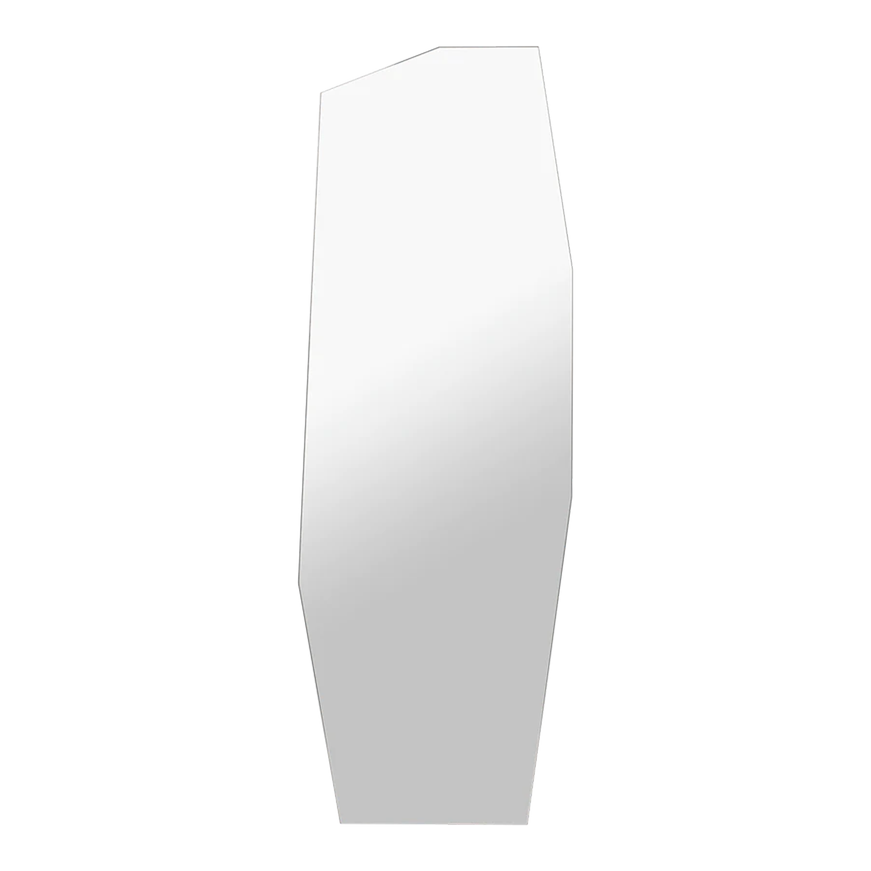 Taking inspiration for both its name and shape from the jagged edges formed by broken glass, the Shard Floor Mirror features an angled, asymmetrical design that creates a striking,