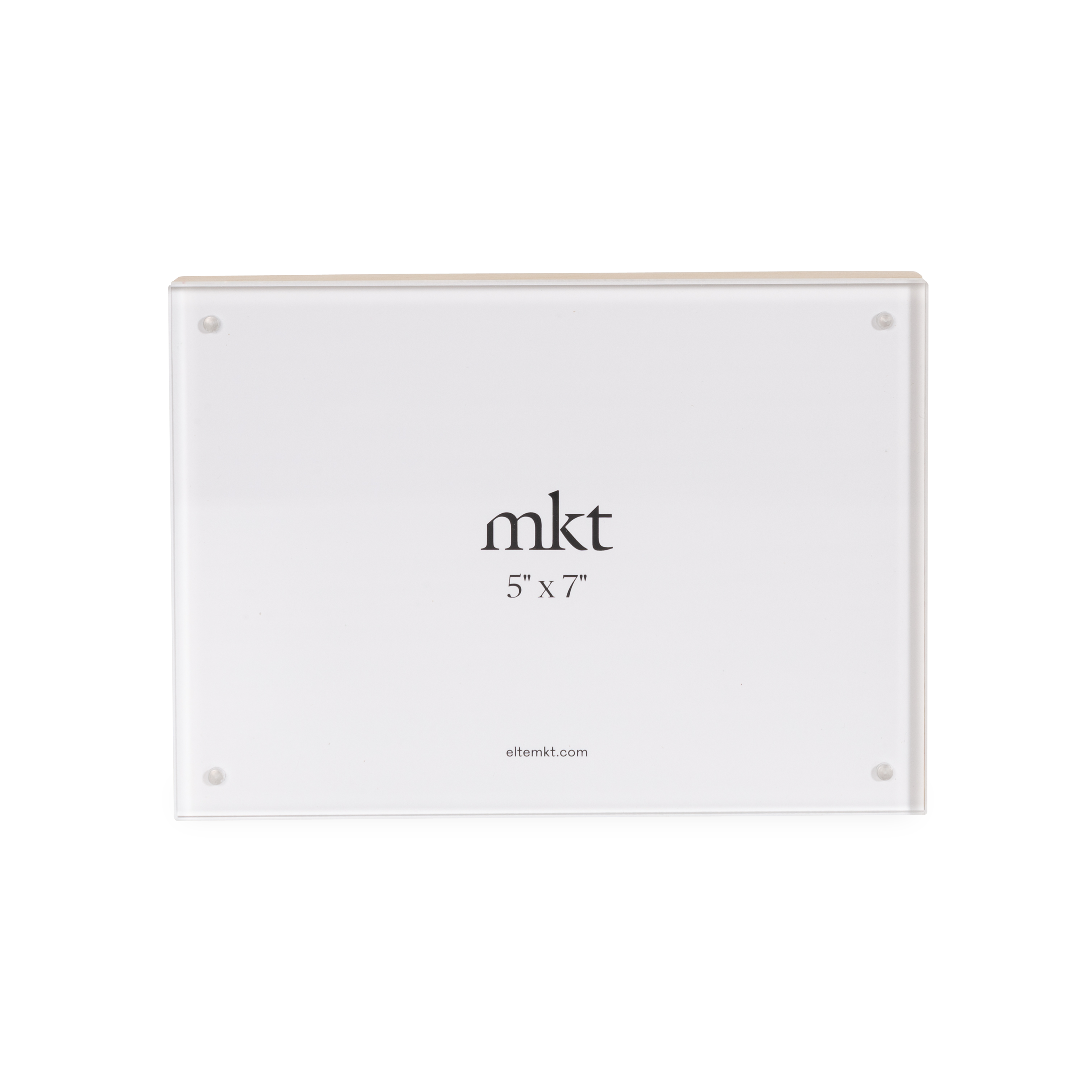 The Wood Magnetic Frame is a deep-set, tabletop picture frame that can hold either one photo or two back-to-back photos.