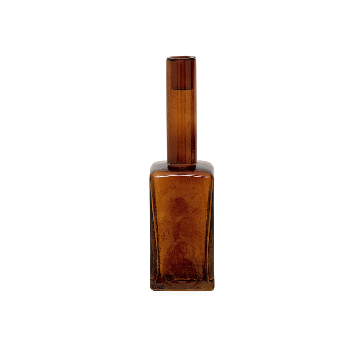 Elegant, smooth with a touch of vintage design, the Bottle Glass Candleholder has a captivating, slender silhouette that was blown using recycled glass.