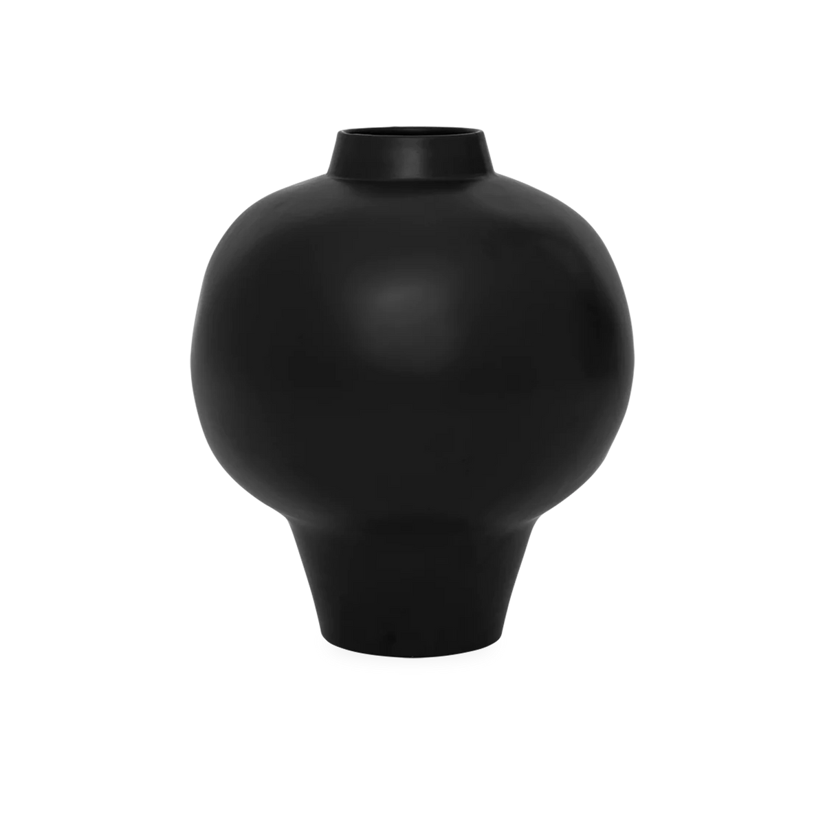 Accenting natural beauty, the Bulky Ceramic Vase features a handmade round body that is complemented with a short neck and a tapered base.