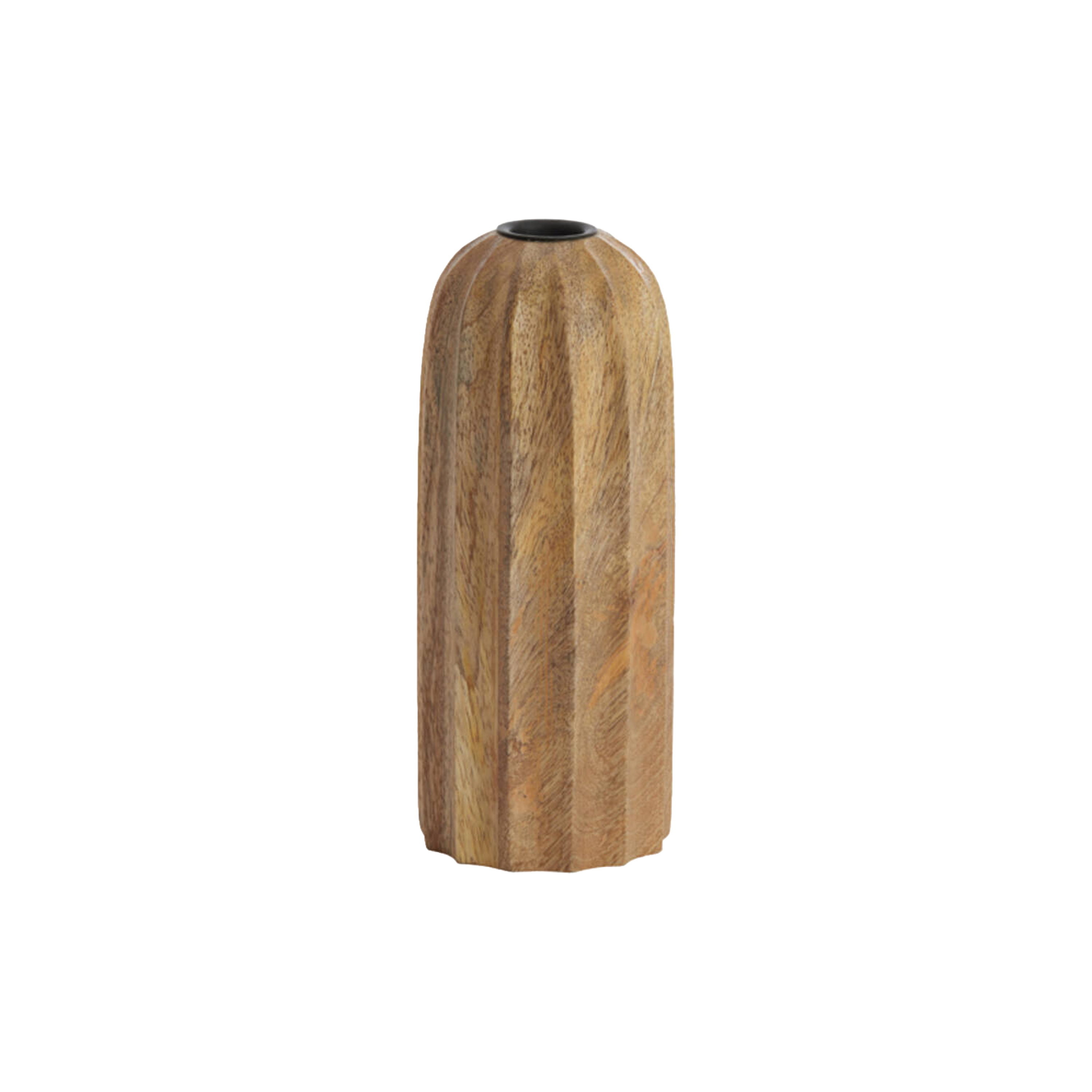 Rounded Wood Candle Holder