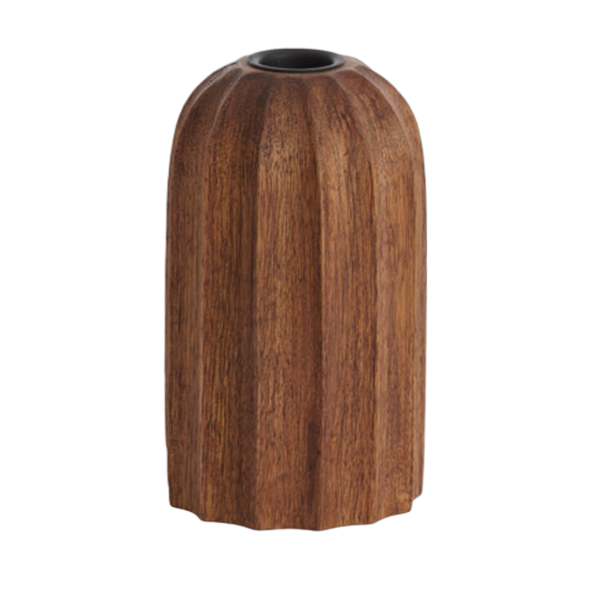 Rounded Wood Candle Holder