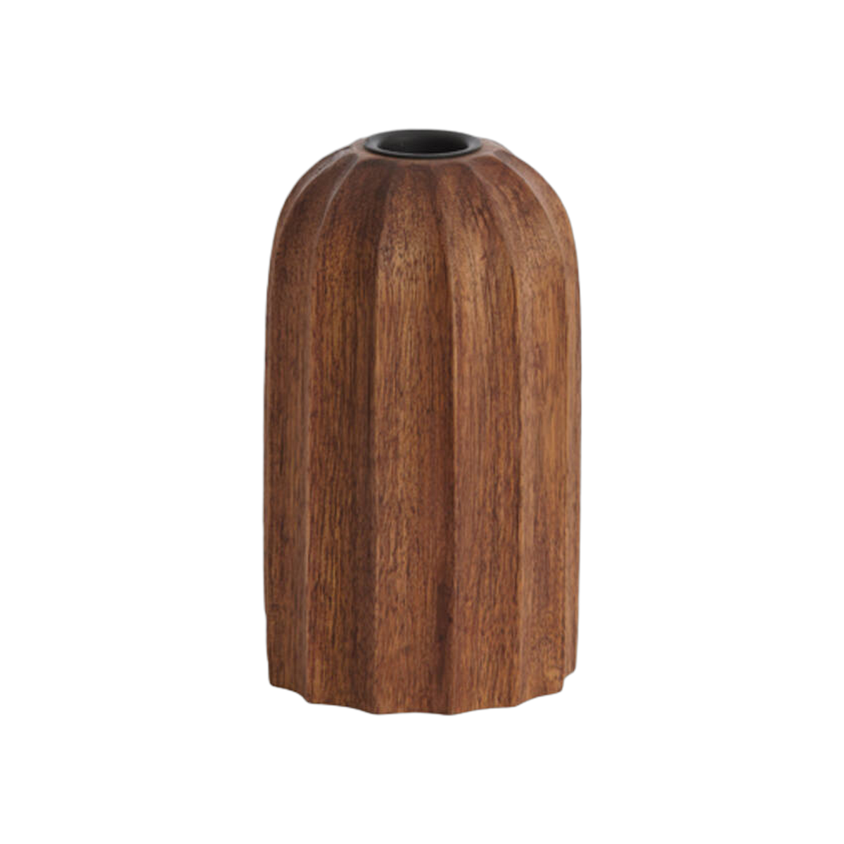 Rounded Wood Candle Holder