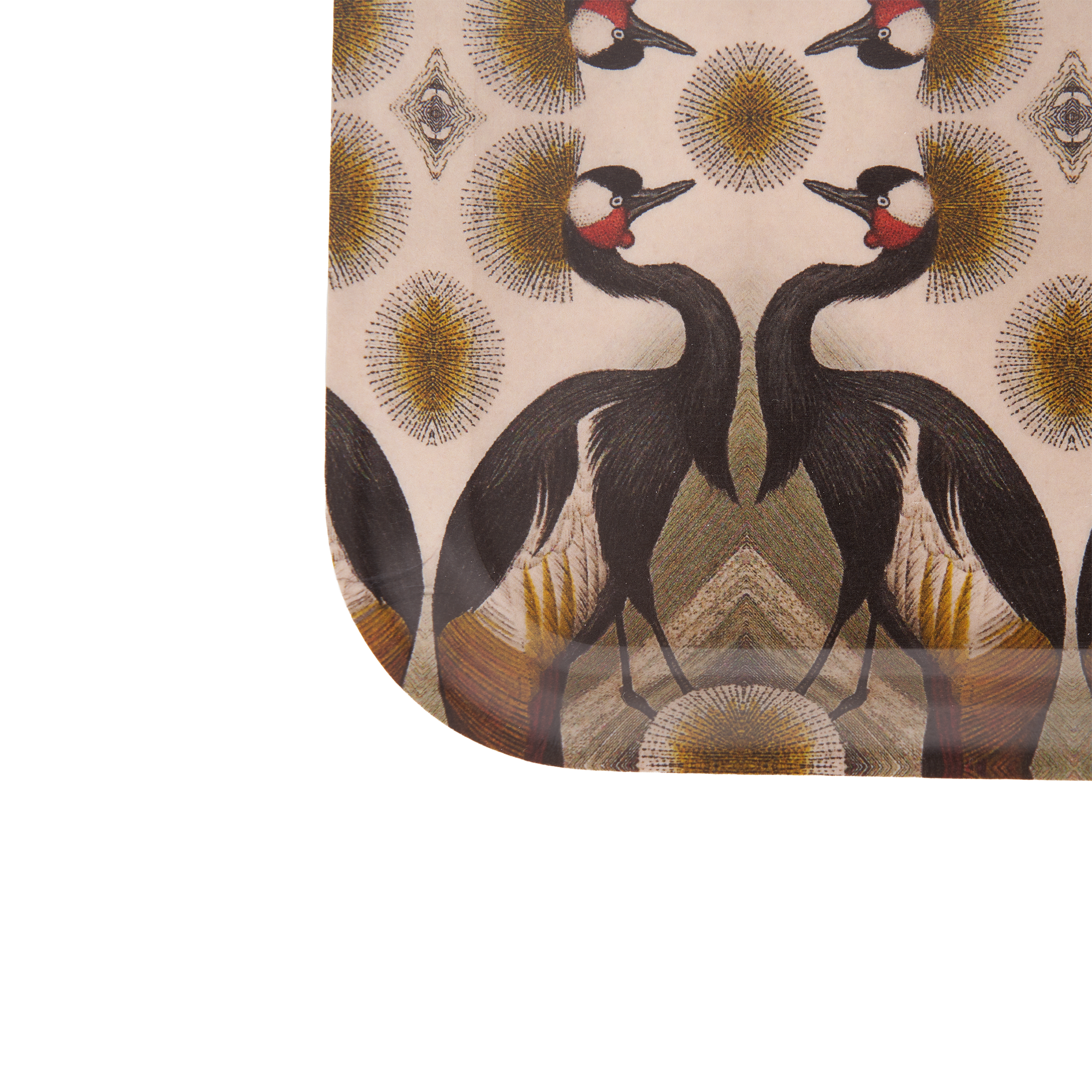 Crested Crane Birchwood Tray