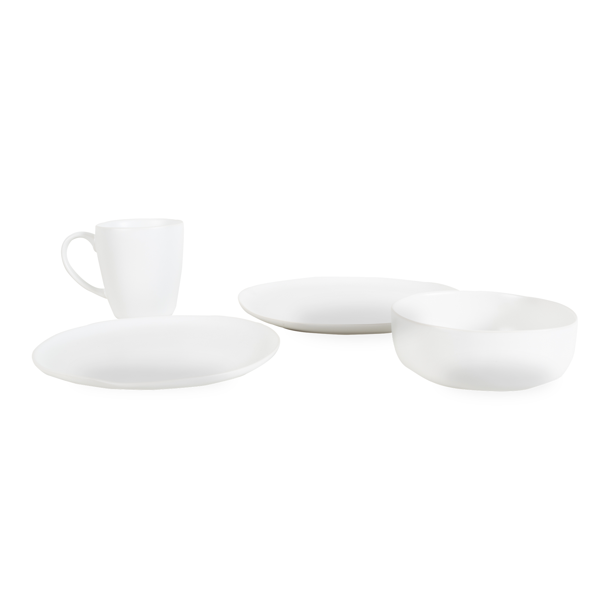 Crafted in Portugal for Elte, the Organic Dinnerware Collection is characterized by its soft, organic curves and matte glaze.