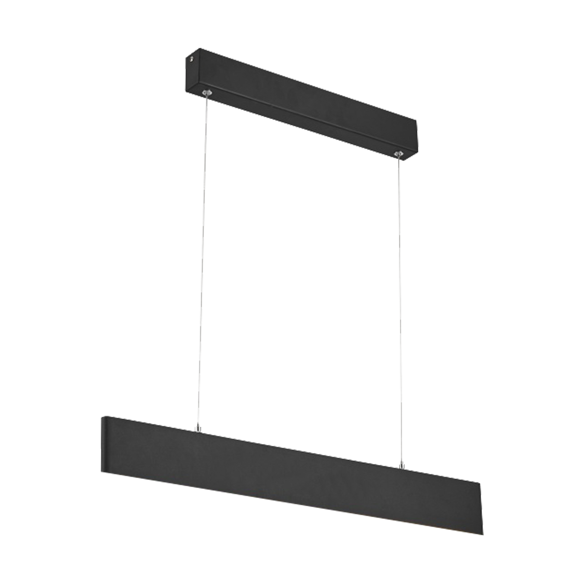A black thin rectangular framed LED light Fixture.