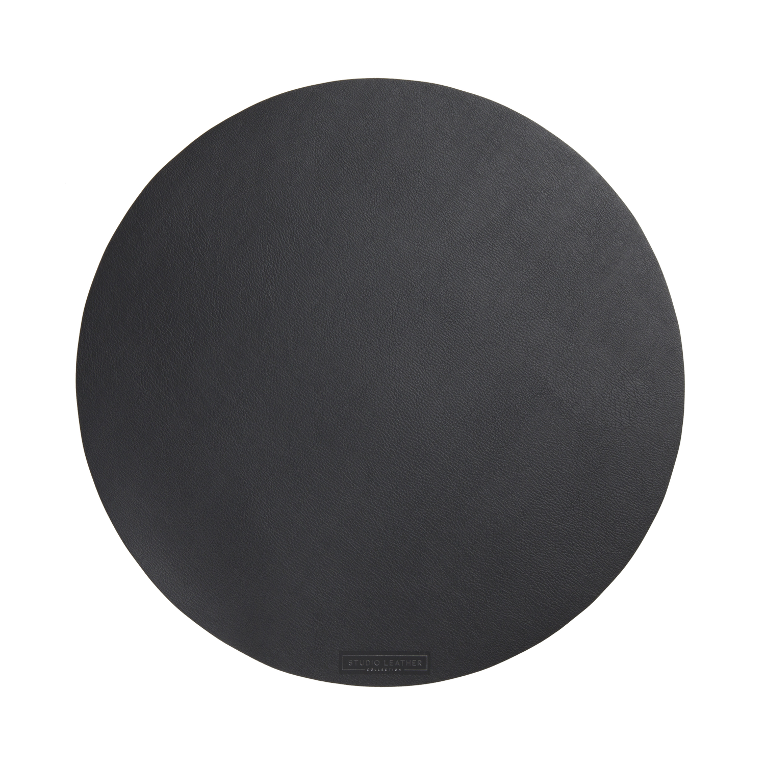 Dot Black Round Leather Placemat