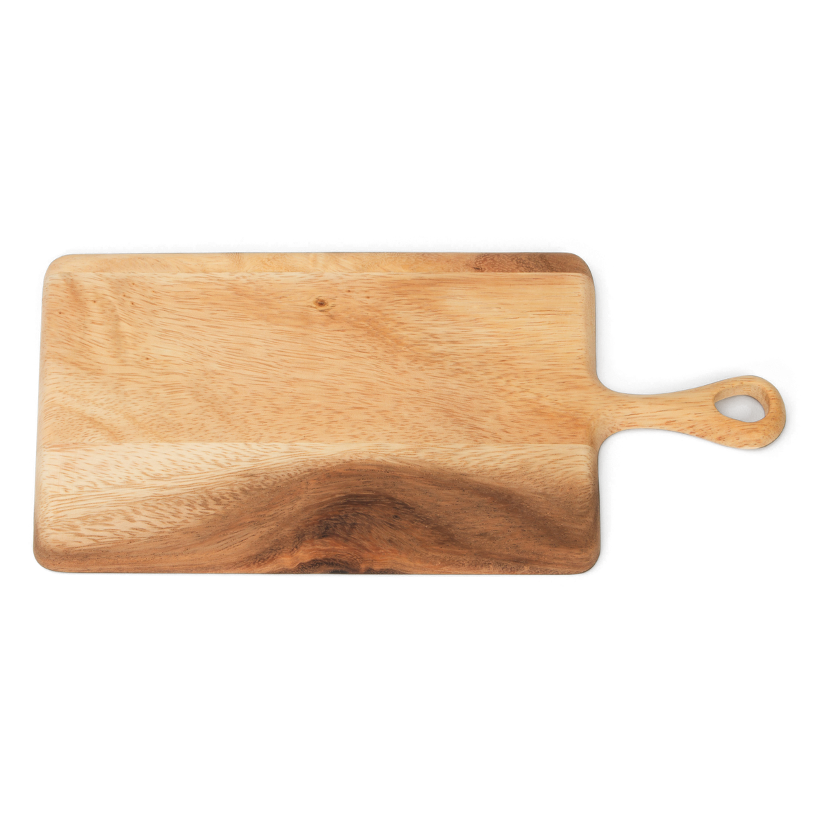 Made from solid acacia wood, this board is highly durable and water resistant.
