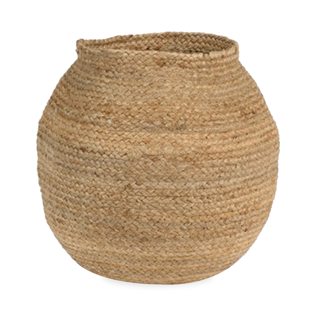 The natural composition of this Jute Storage Basket adds a rustic charm to your home.